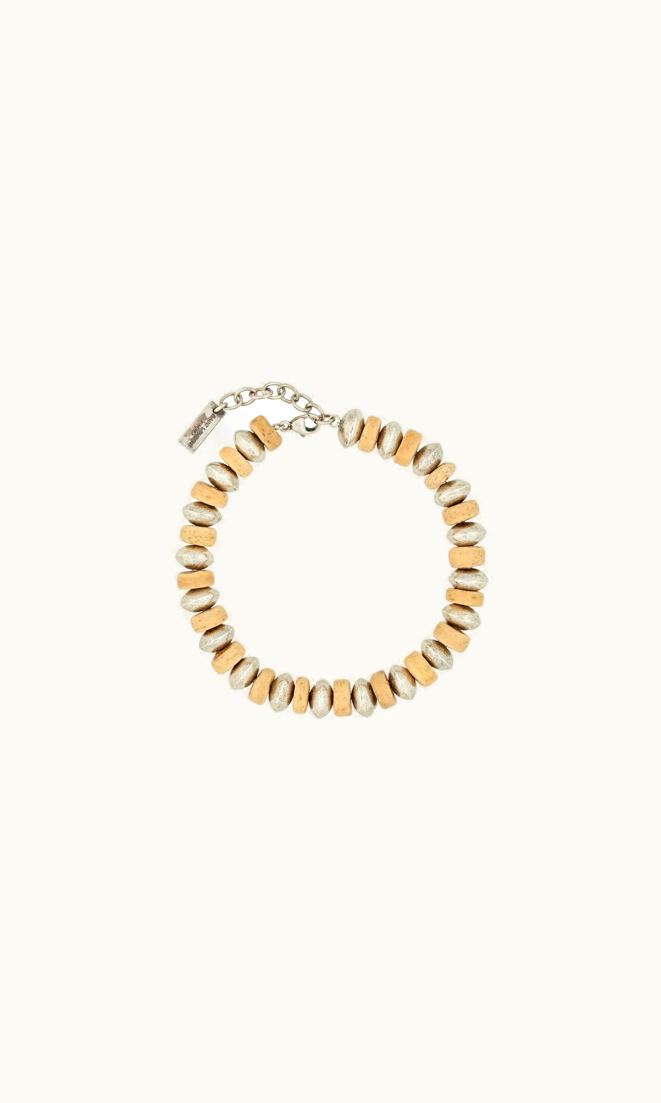 Saint Laurent Saint Laurent Multi Beads Bracelet In Metal And Wood