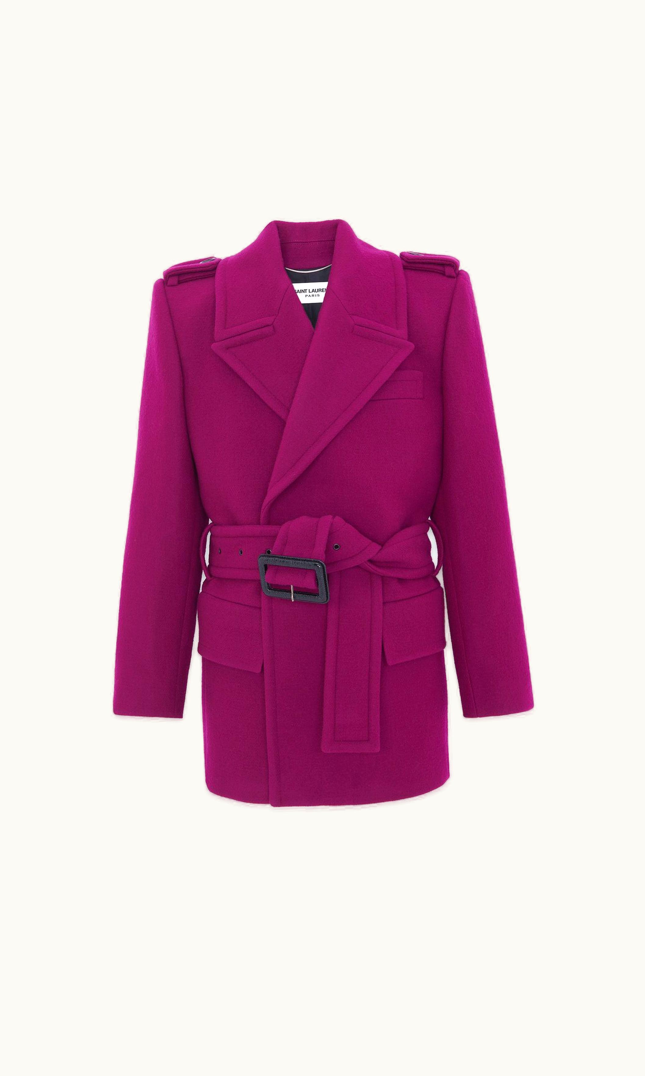 Saint Laurent Saint Laurent Oversize Shoulder Coat In Wool Felt UZ0159278