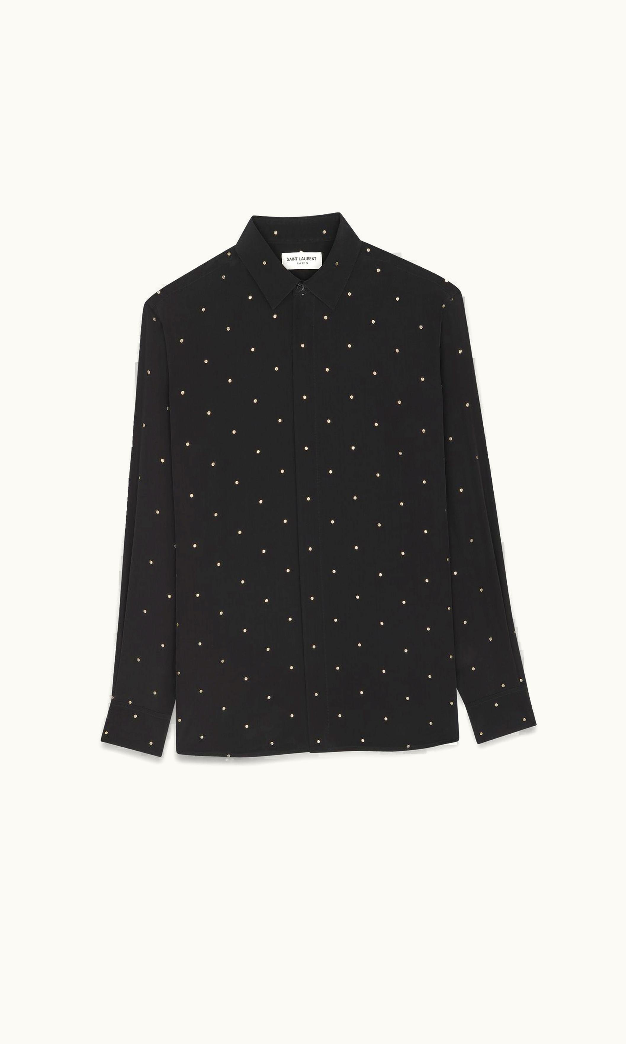 Saint Laurent Saint Laurent Yves Collar Classic Shirt In Dotted Crepe De Chine UZ0159356