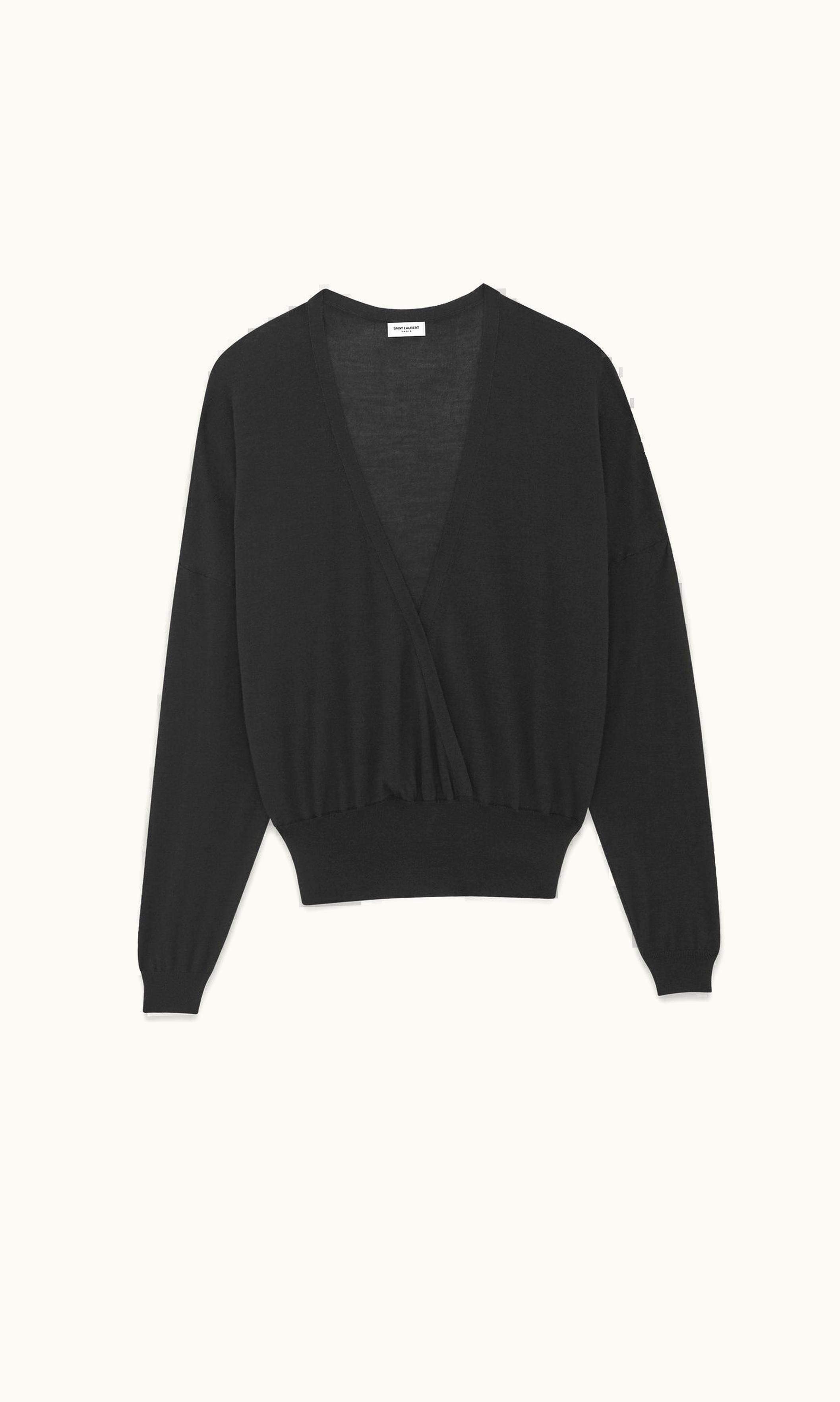 Saint Laurent Saint Laurent V-Neck Sweater In Cashmere, Wool And Silk UZ0159474