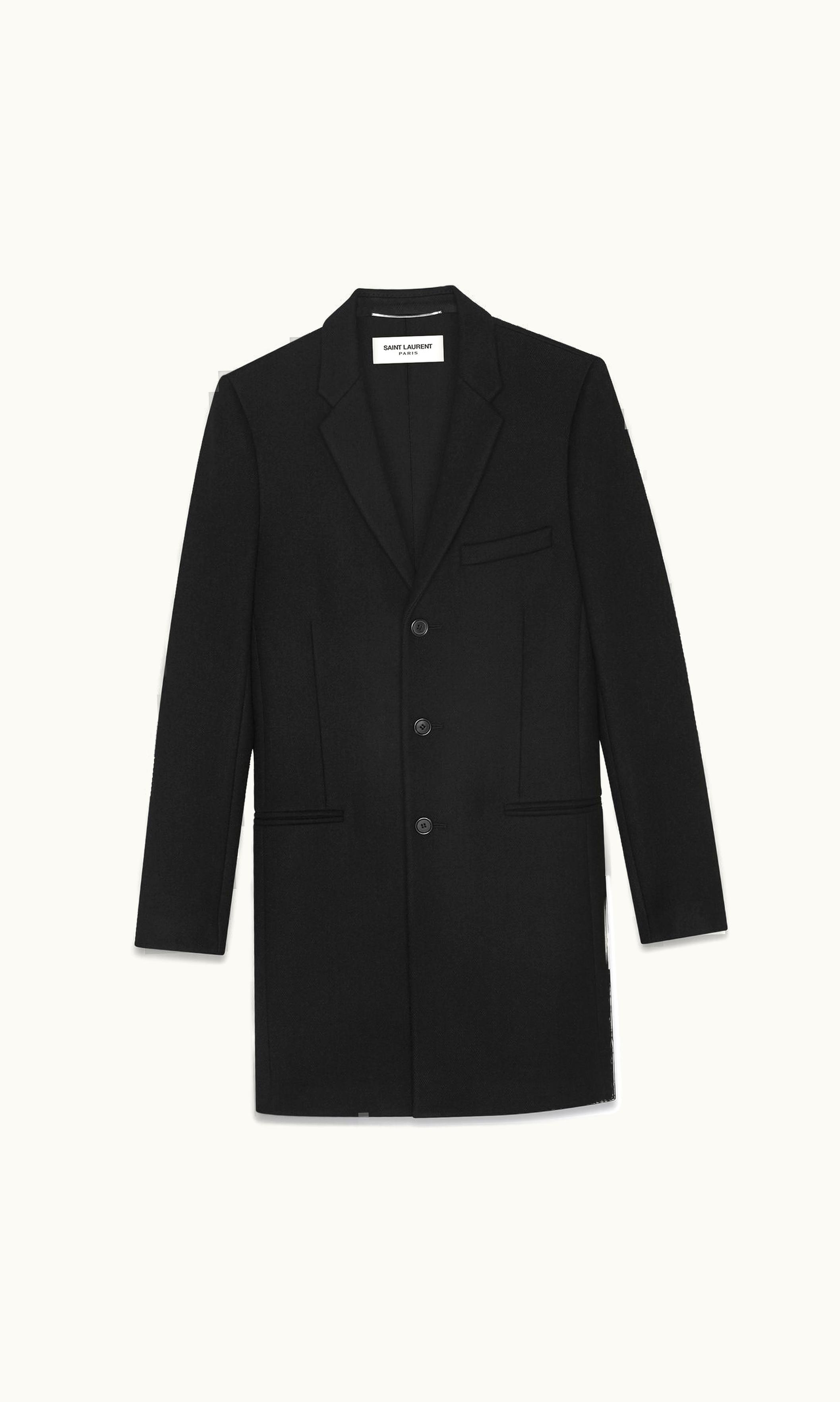 Saint Laurent Saint Laurent Chesterfield Coat With Pointed Lapels In Wool