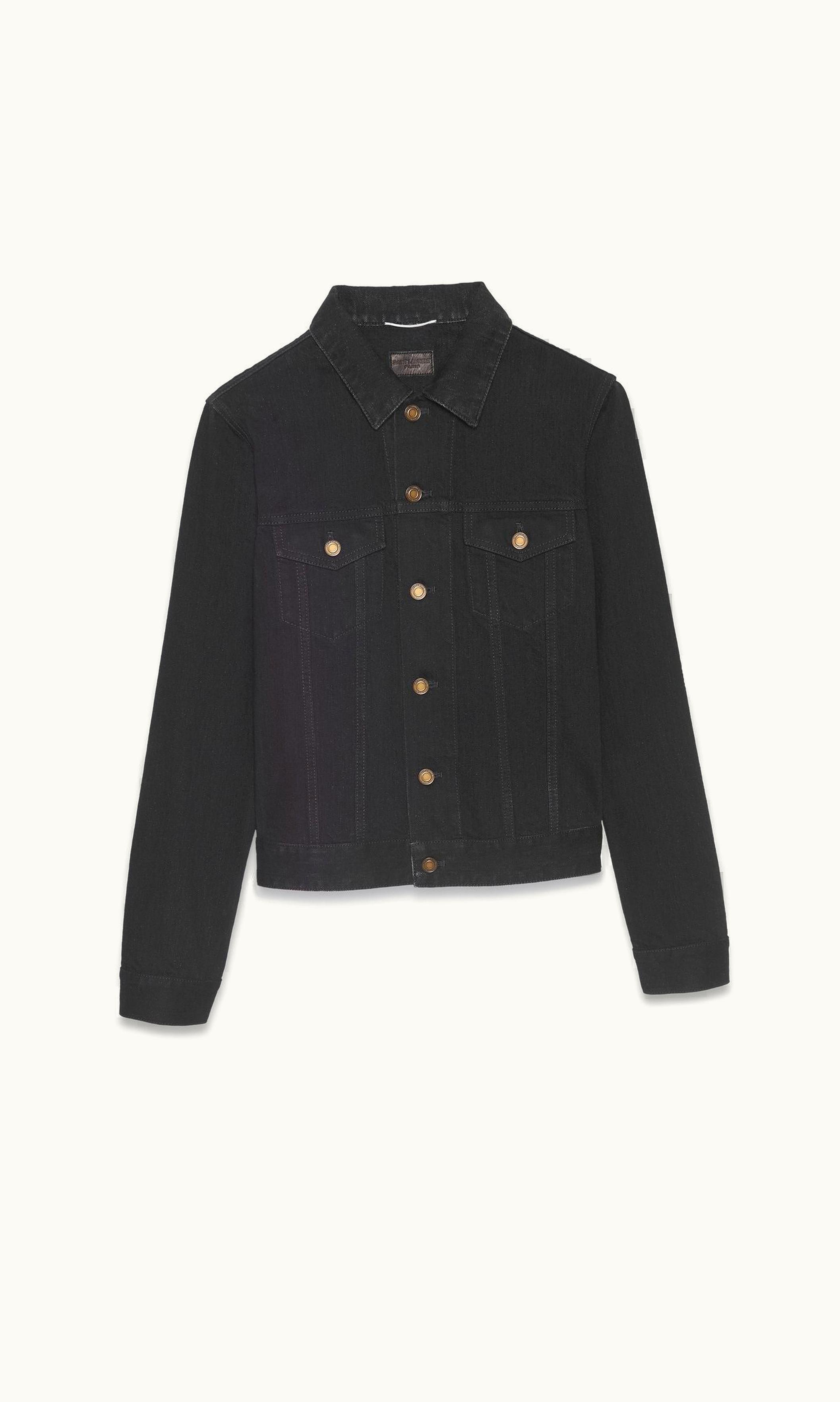Saint Laurent Saint Laurent Fitted Jacket In Worn Black Denim