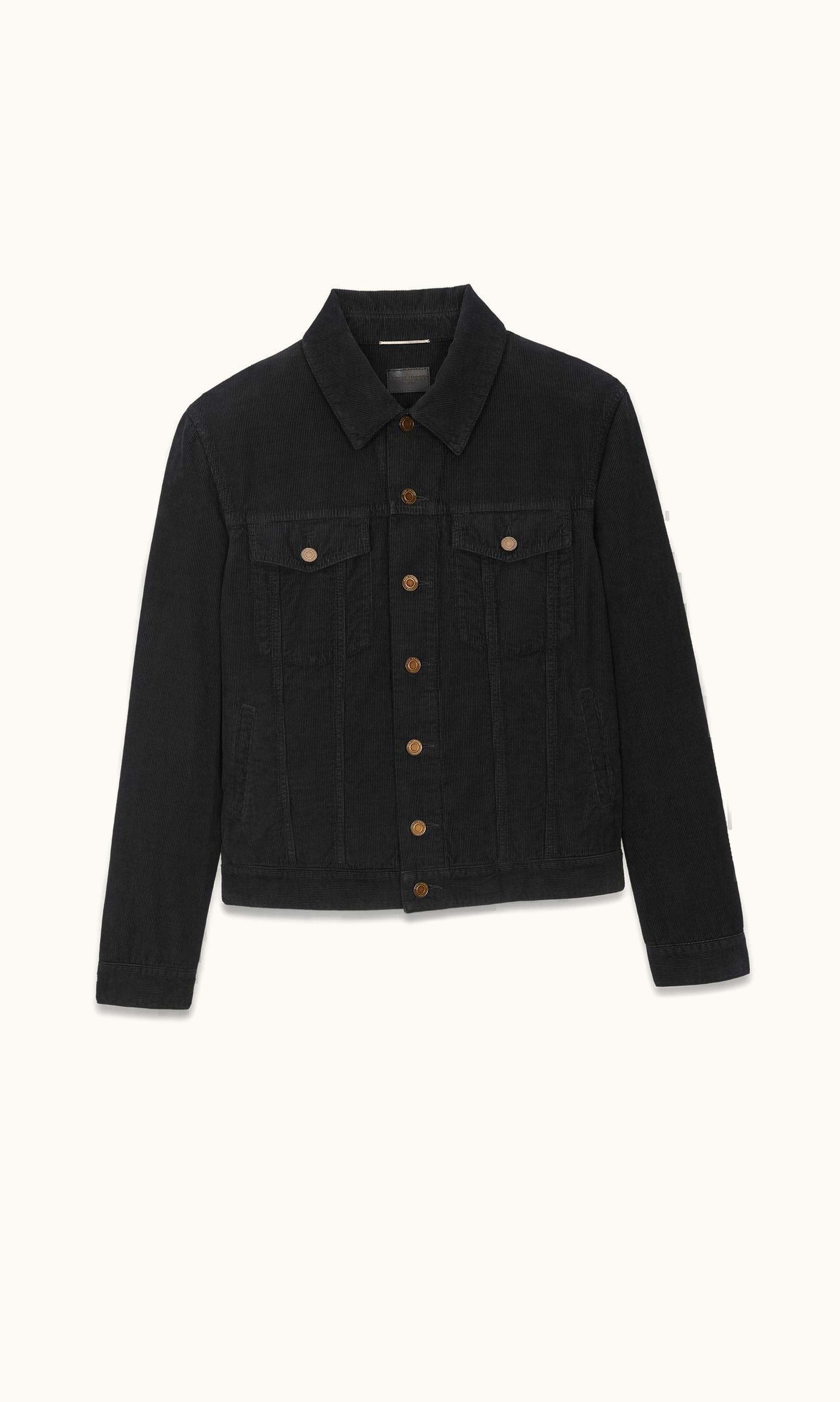 Saint Laurent Saint Laurent Classic Jacket In Black Stonewash Corduroy