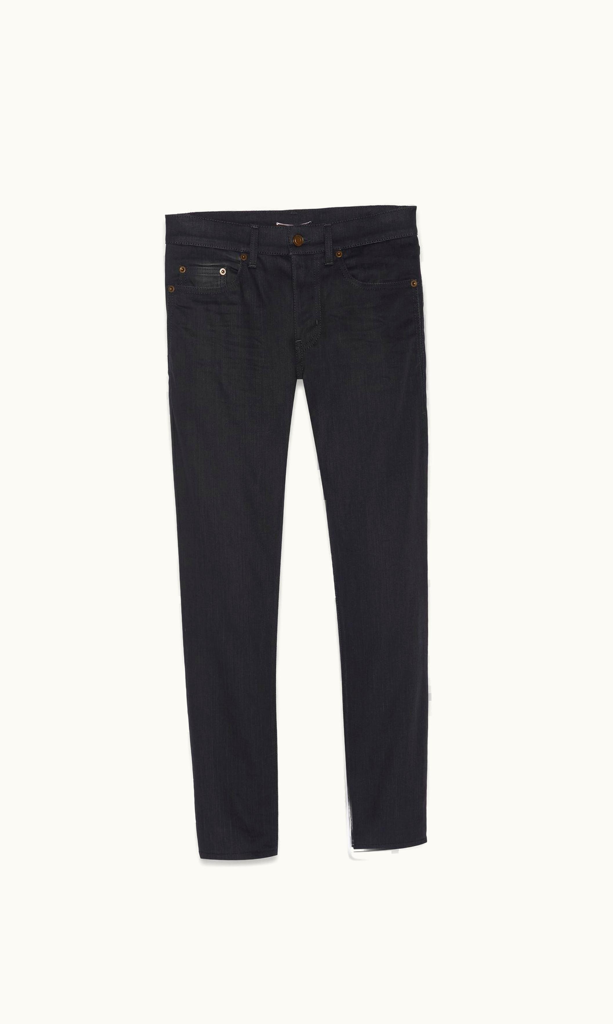 Saint Laurent Saint Laurent Cropped Skinny-Fit Jeans In Used Black Denim