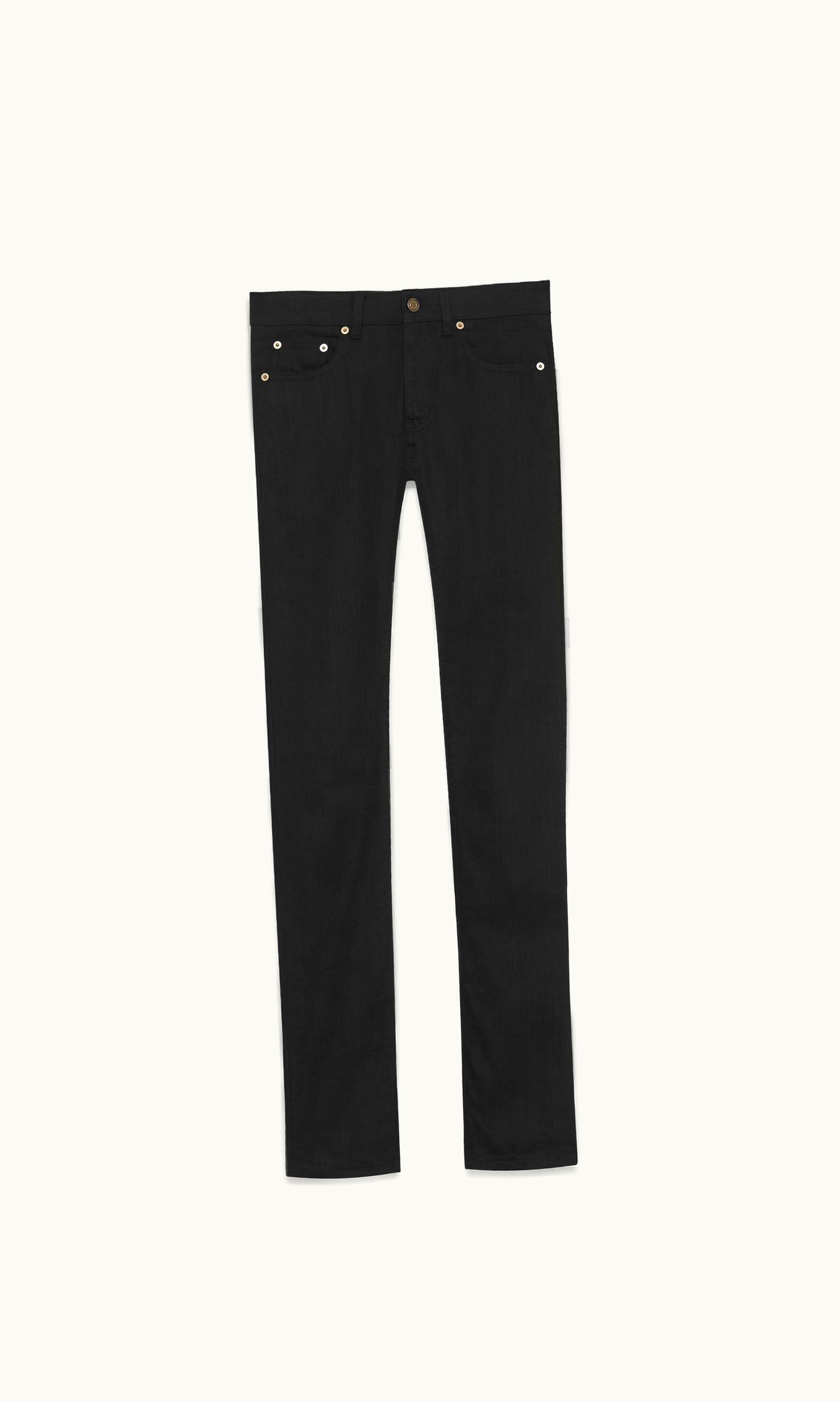 Saint Laurent Saint Laurent Skinny-Fit Jeans In Worn Black Stretch Denim