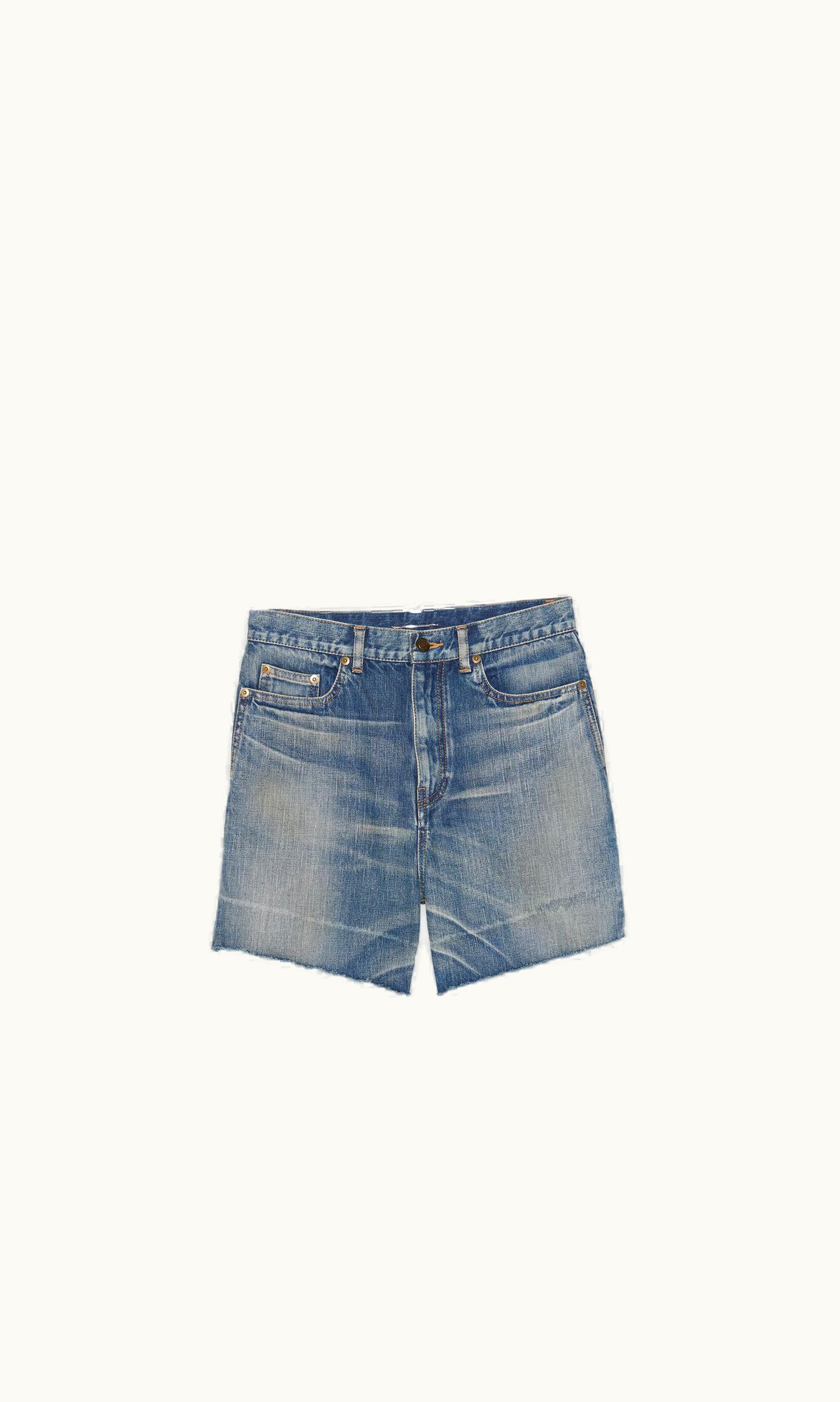 Saint Laurent Saint Laurent California Shorts In Dirty Winter Blue Denim