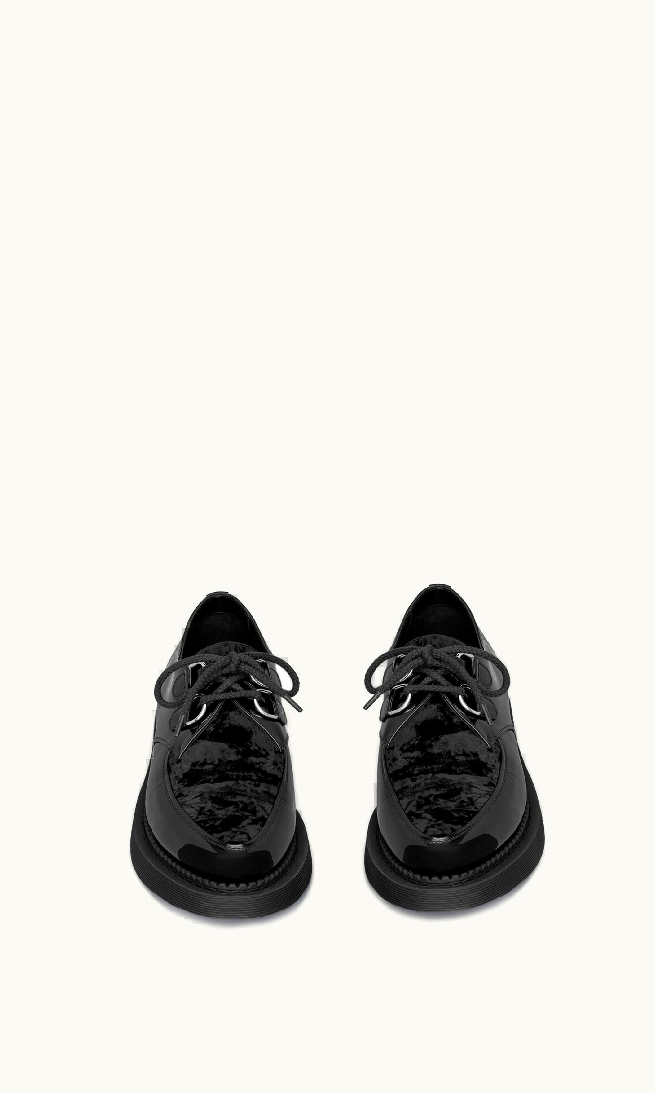 Saint Laurent Saint Laurent Teddy Derbies In Patent Leather And Velvet