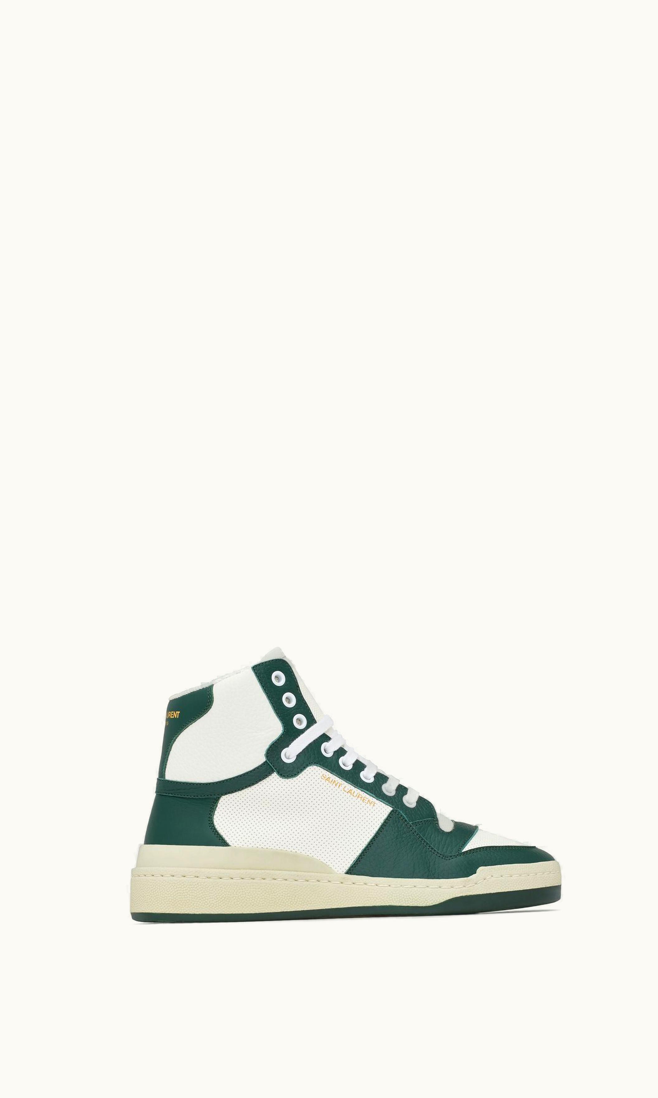 Saint Laurent Saint Laurent Sl/24 Mid-Top Sneakers In Smooth And Perforated Leather