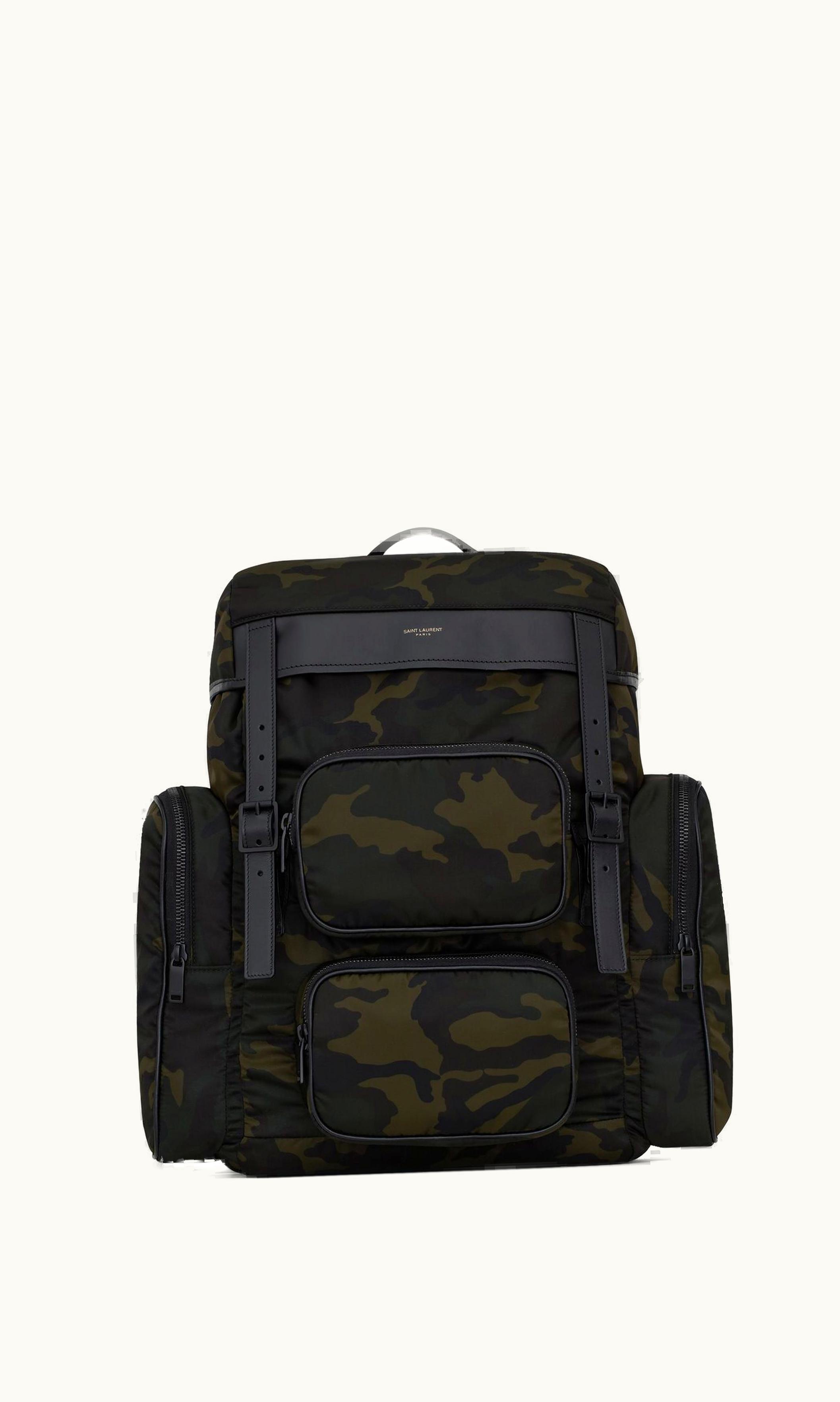 Saint Laurent Saint Laurent City Multi-Pocket Backpack In Smooth Leather And Nylon