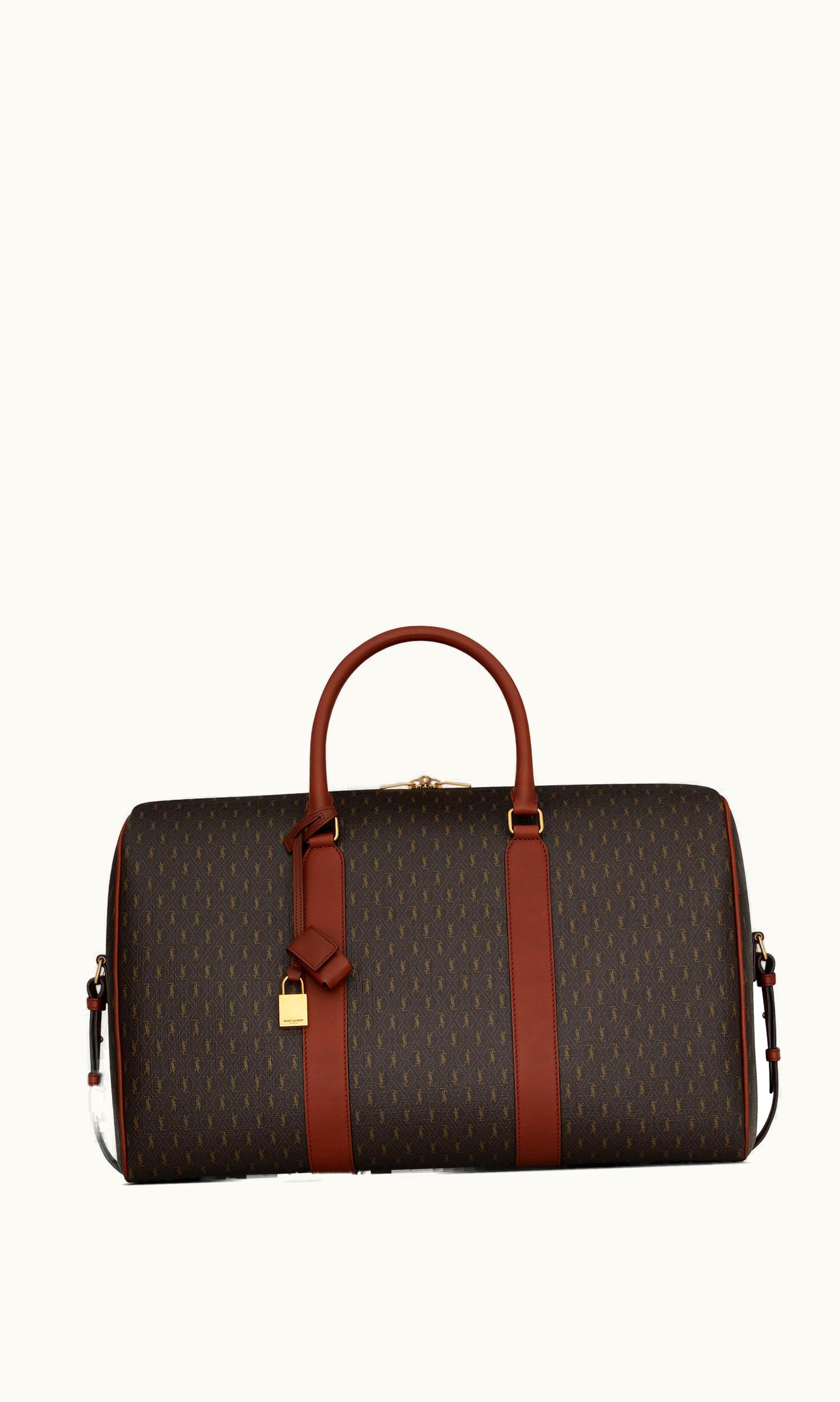 Saint Laurent Saint Laurent Le Monogramme 48H Duffle In Cassandre Canvas And Vegetable Tanned Leather