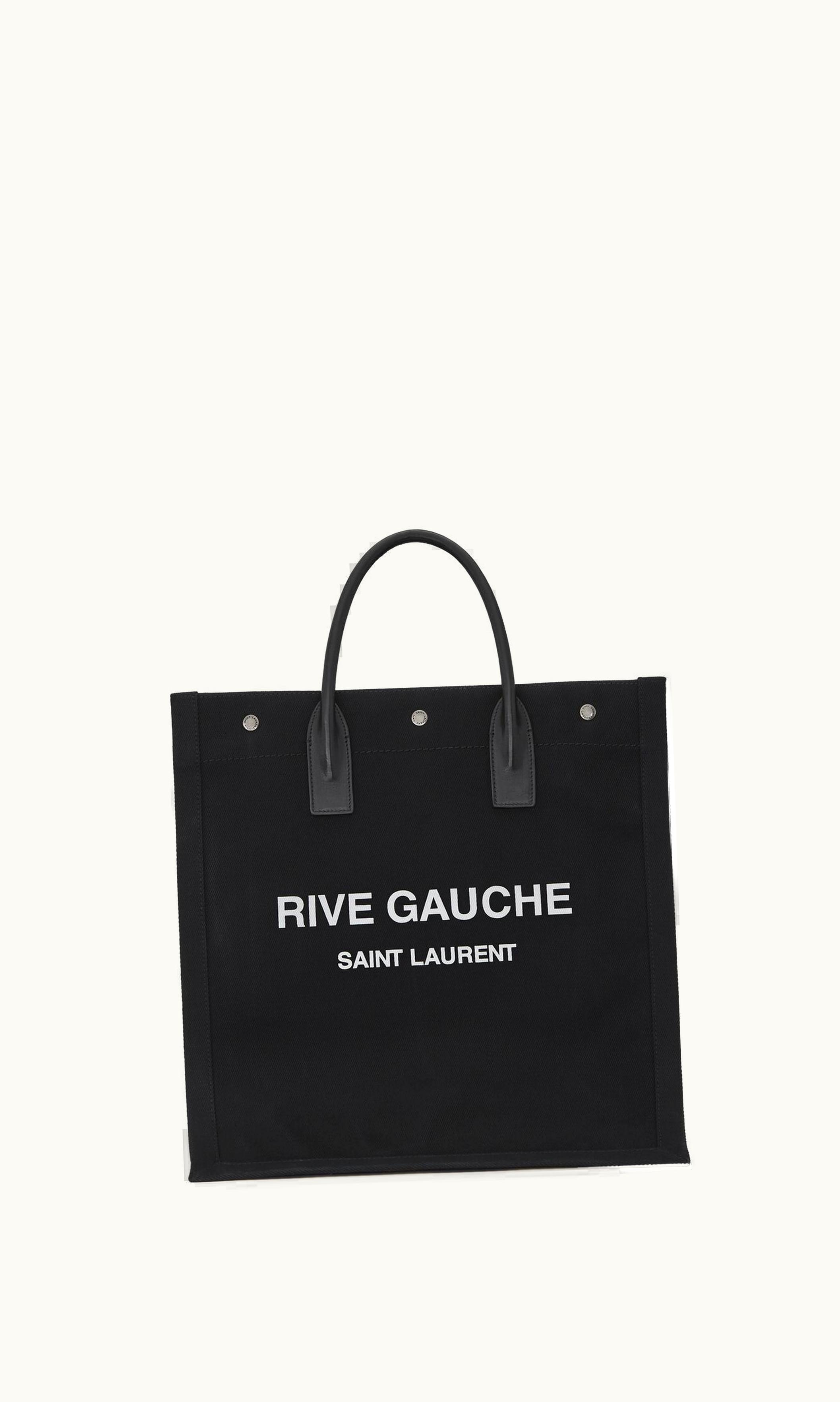 Saint Laurent Saint Laurent Rive Gauche North/South Tote Bag In Printed Canvas And Leather