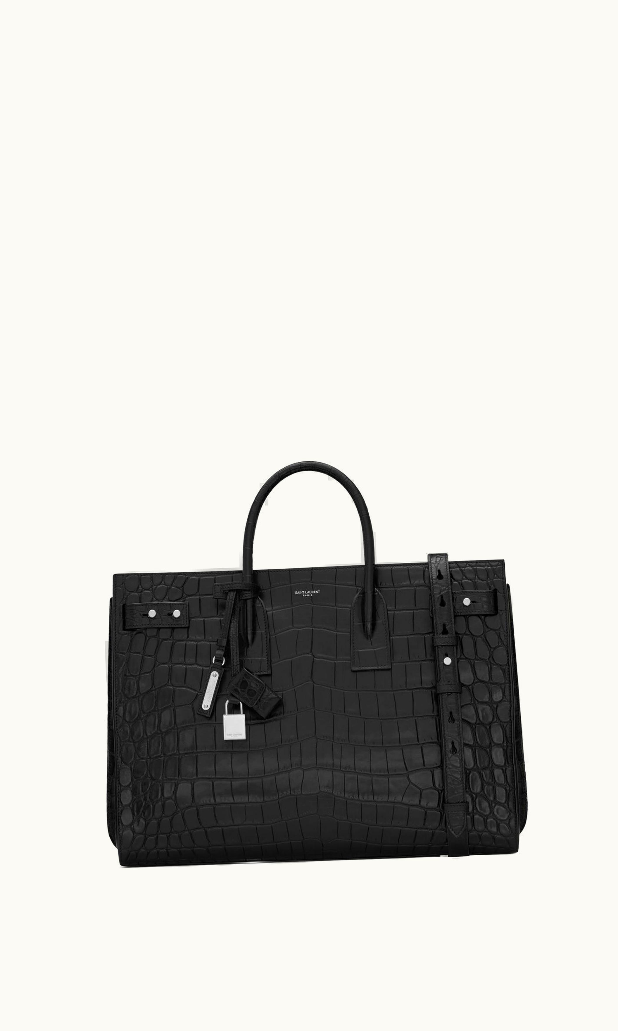Saint Laurent Saint Laurent Sac De Jour Thin Large In Crocodile-Embossed Leather