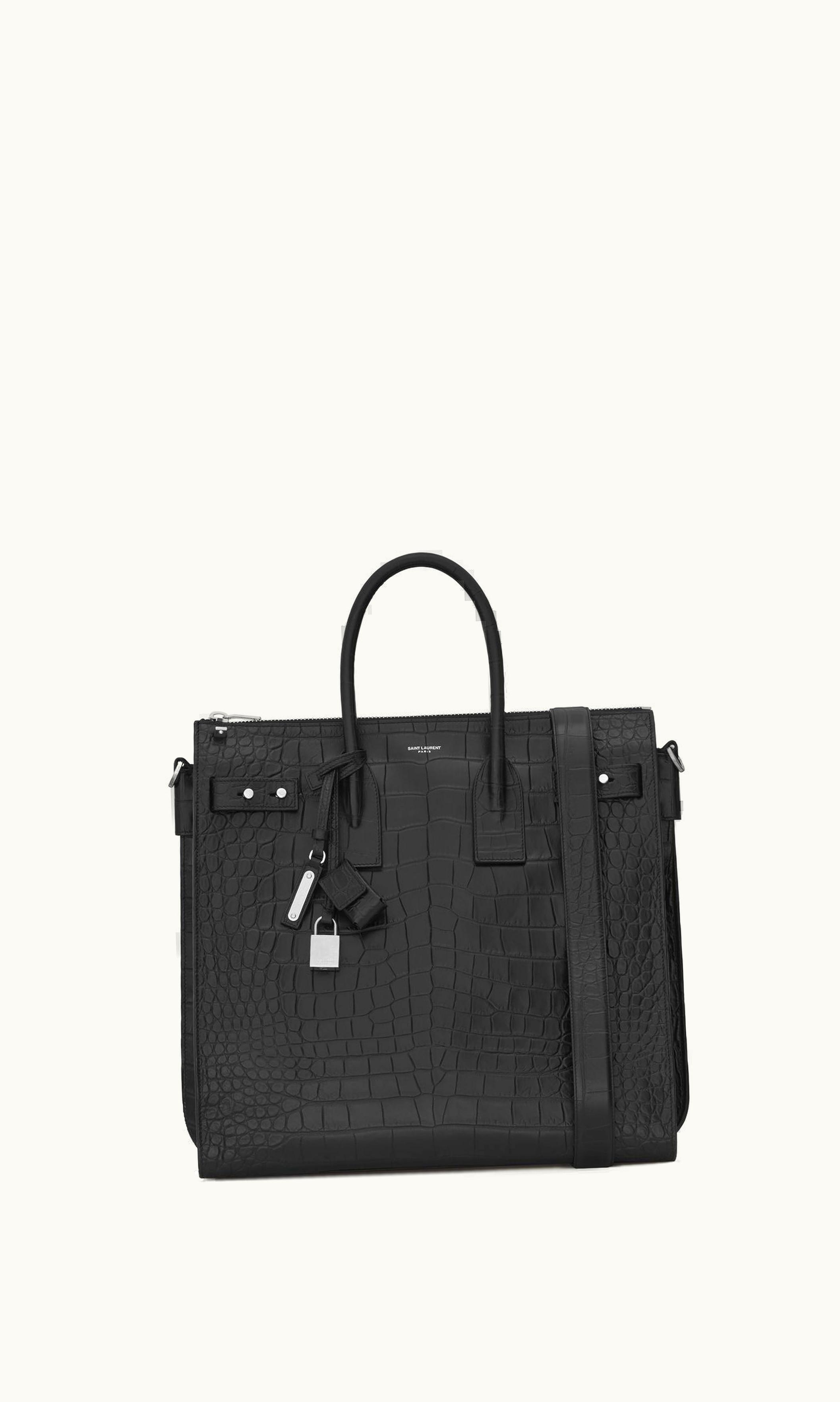 Saint Laurent Saint Laurent Sac De Jour North/South Tote In Crocodile-Embossed Leather