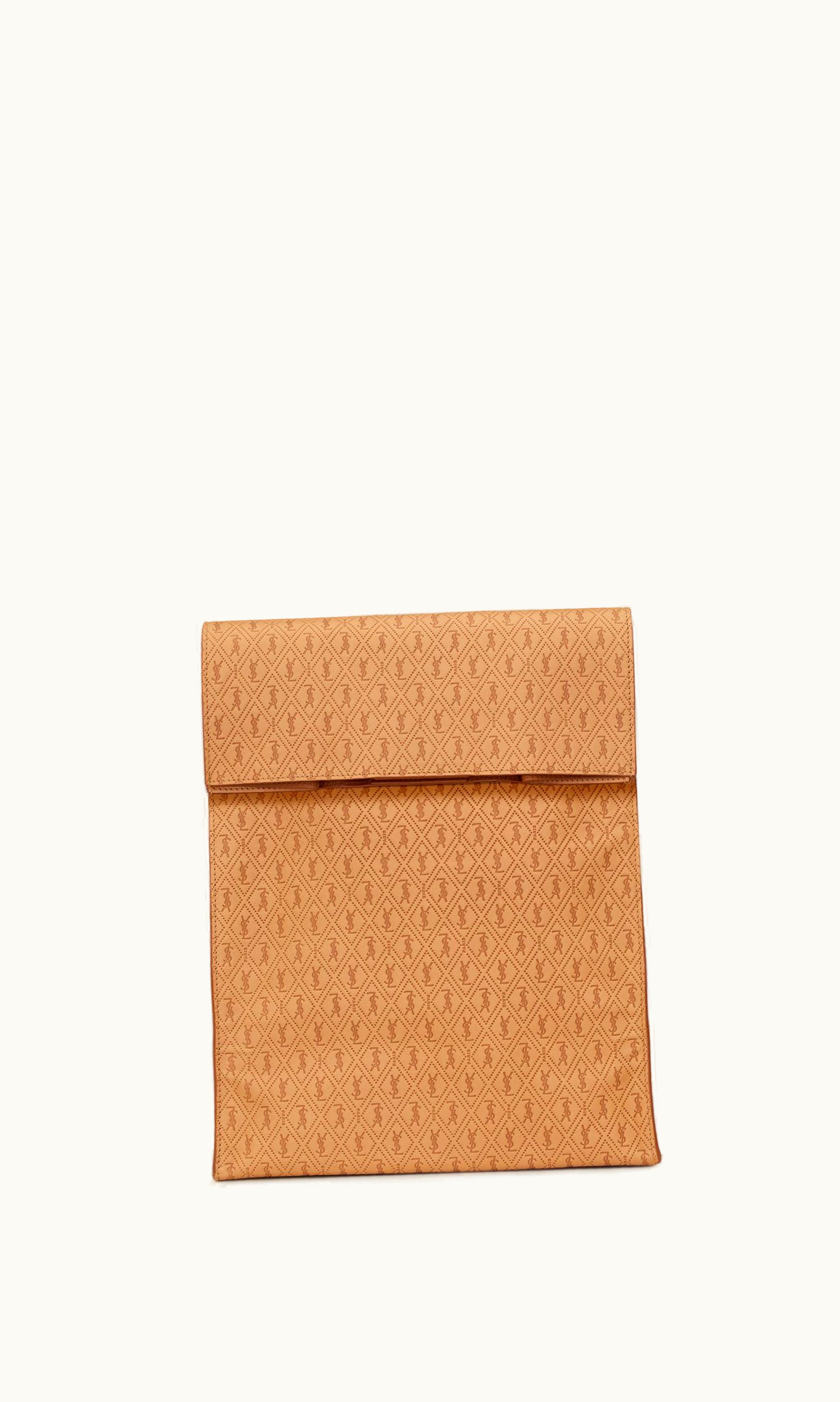 Saint Laurent Saint Laurent Le Monogramme Deli Paper Bag In Embossed Vegetable-Tanned Leather
