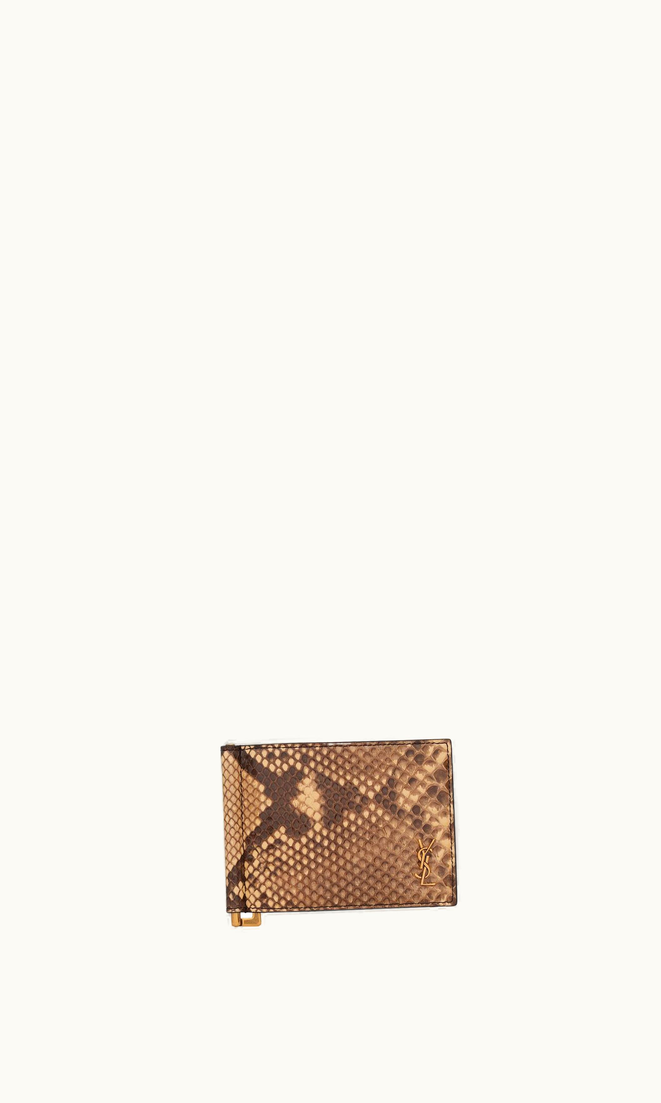 Saint Laurent Saint Laurent Tiny Cassandre Bill Clip Wallet In Python
