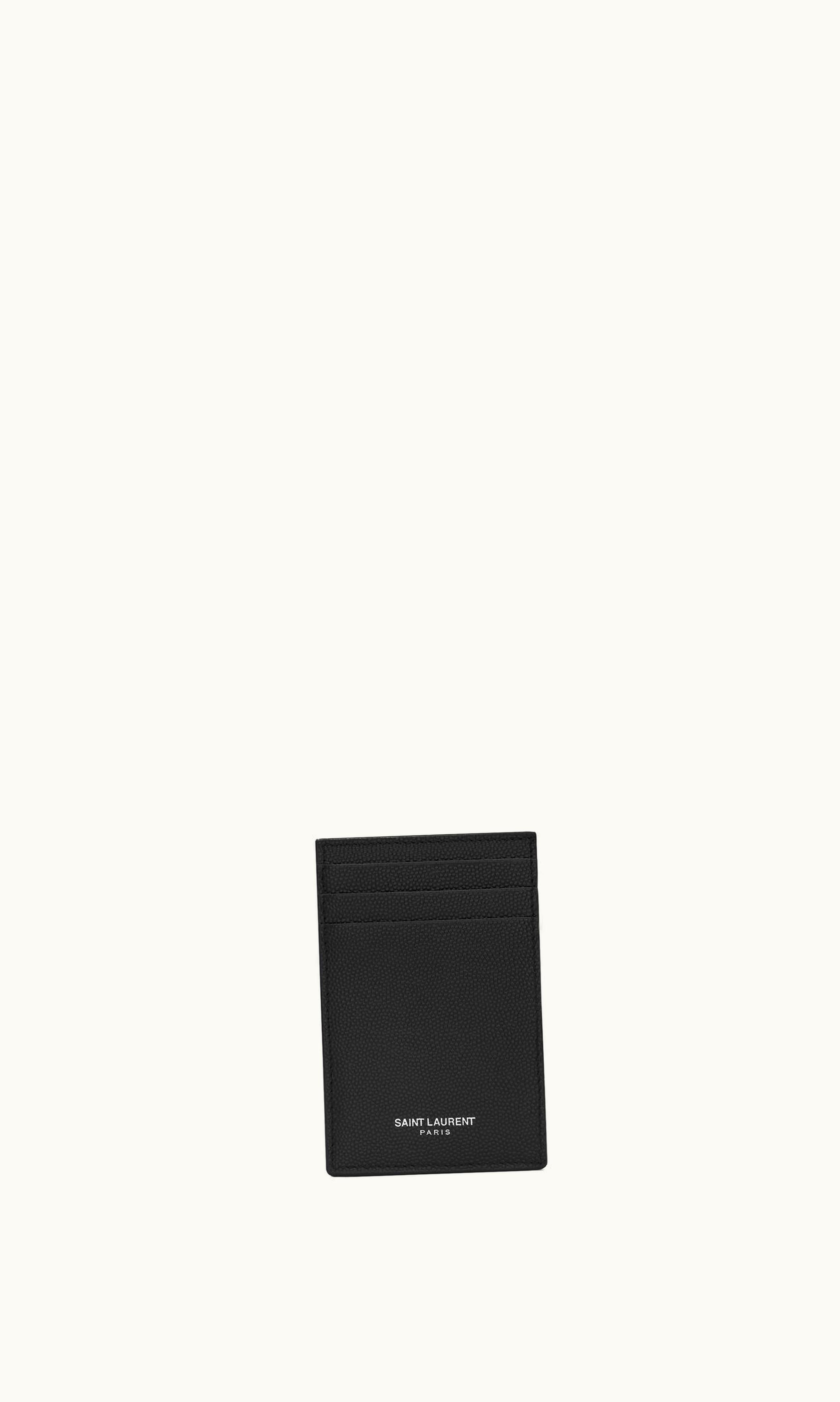 Saint Laurent Saint Laurent Bill Clip With Card Case In Grain De Poudre Embossed Leather