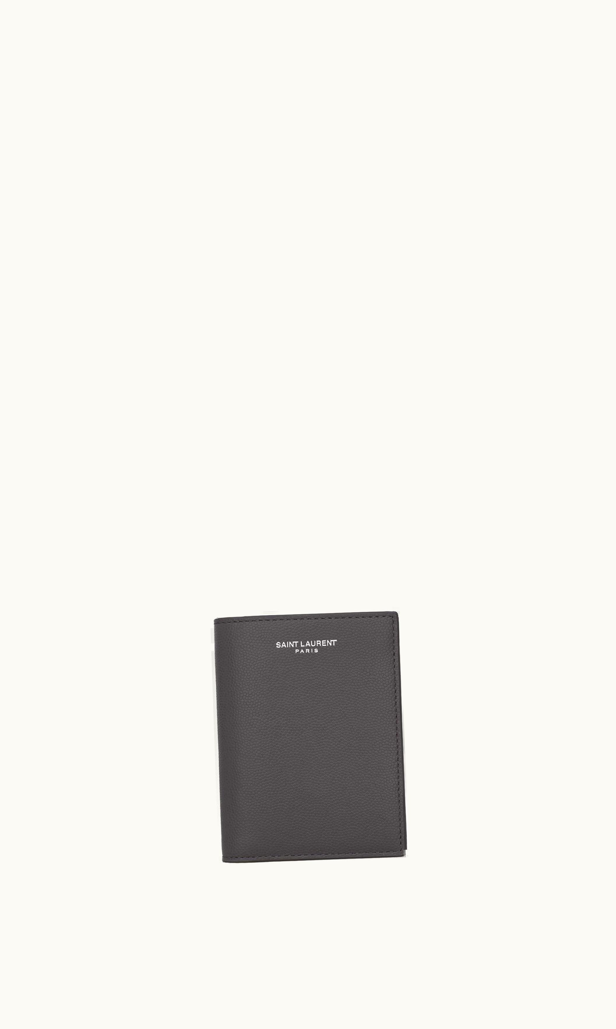 Saint Laurent Saint Laurent Credit Card Wallet In Grain De Poudre-Embossed Leather