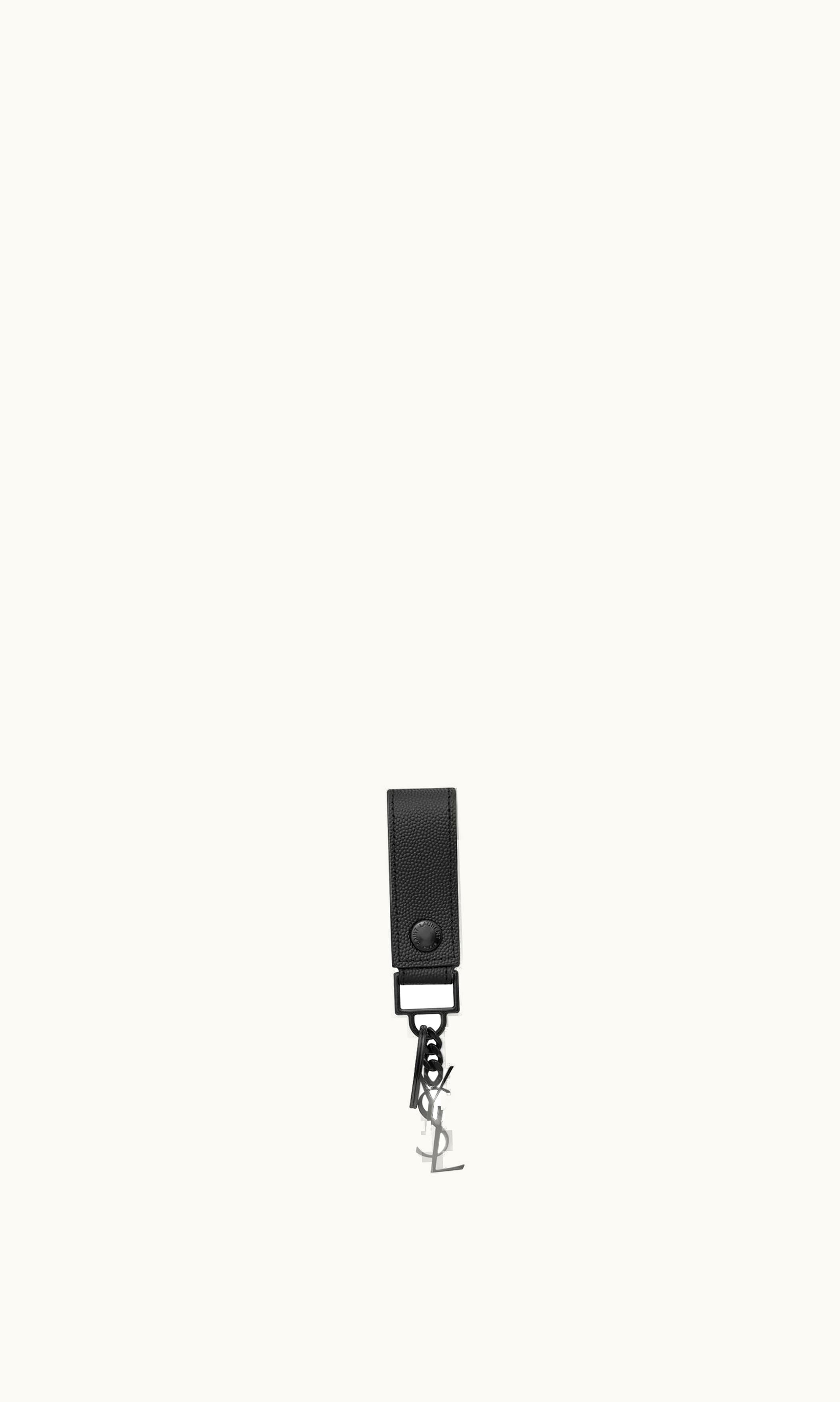 Saint Laurent Saint Laurent Cassandre Key Ring In Grain De Poudre Embossed Leather