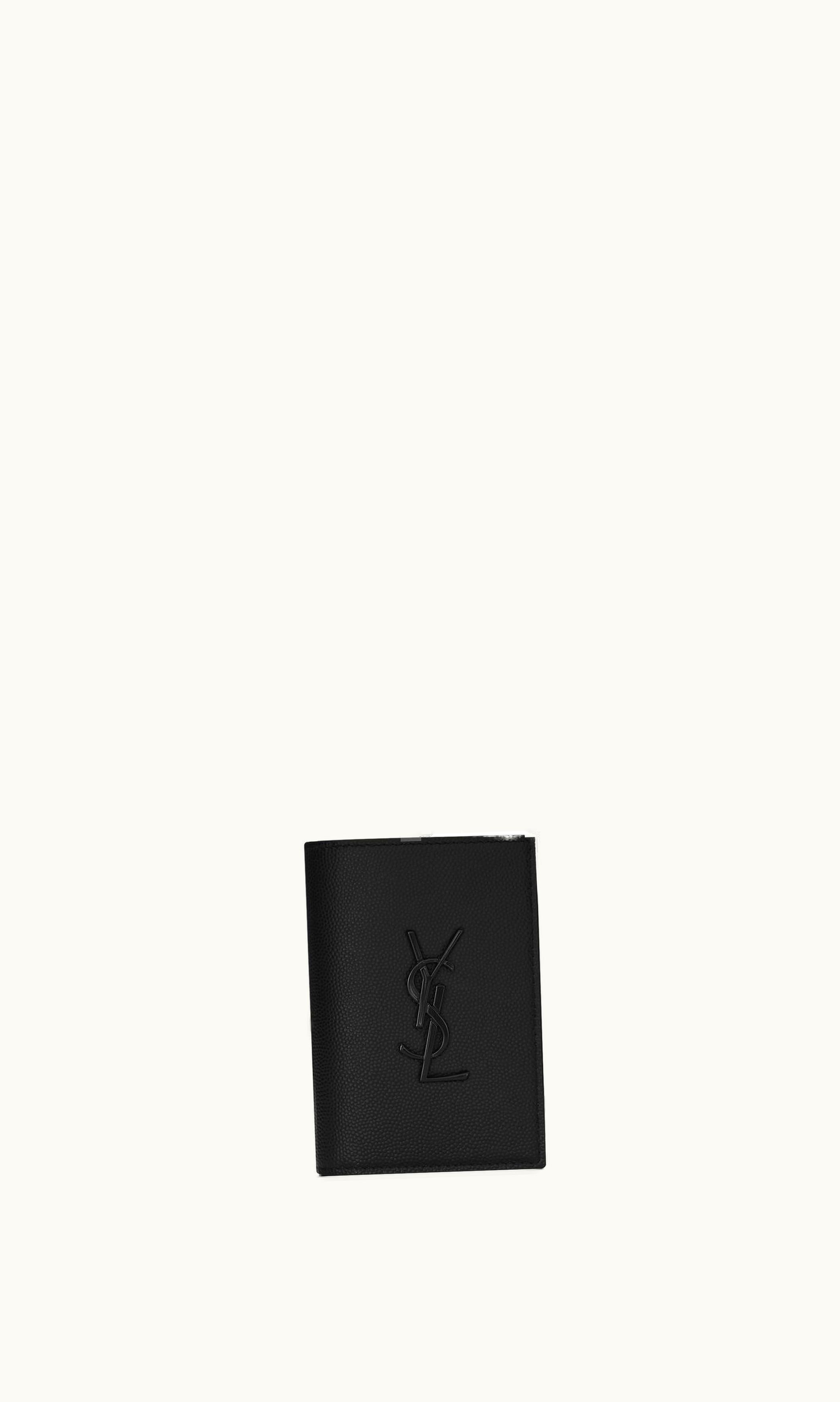 Saint Laurent Saint Laurent Cassandre Credit Card Wallet In Grain De Poudre Embossed Leather