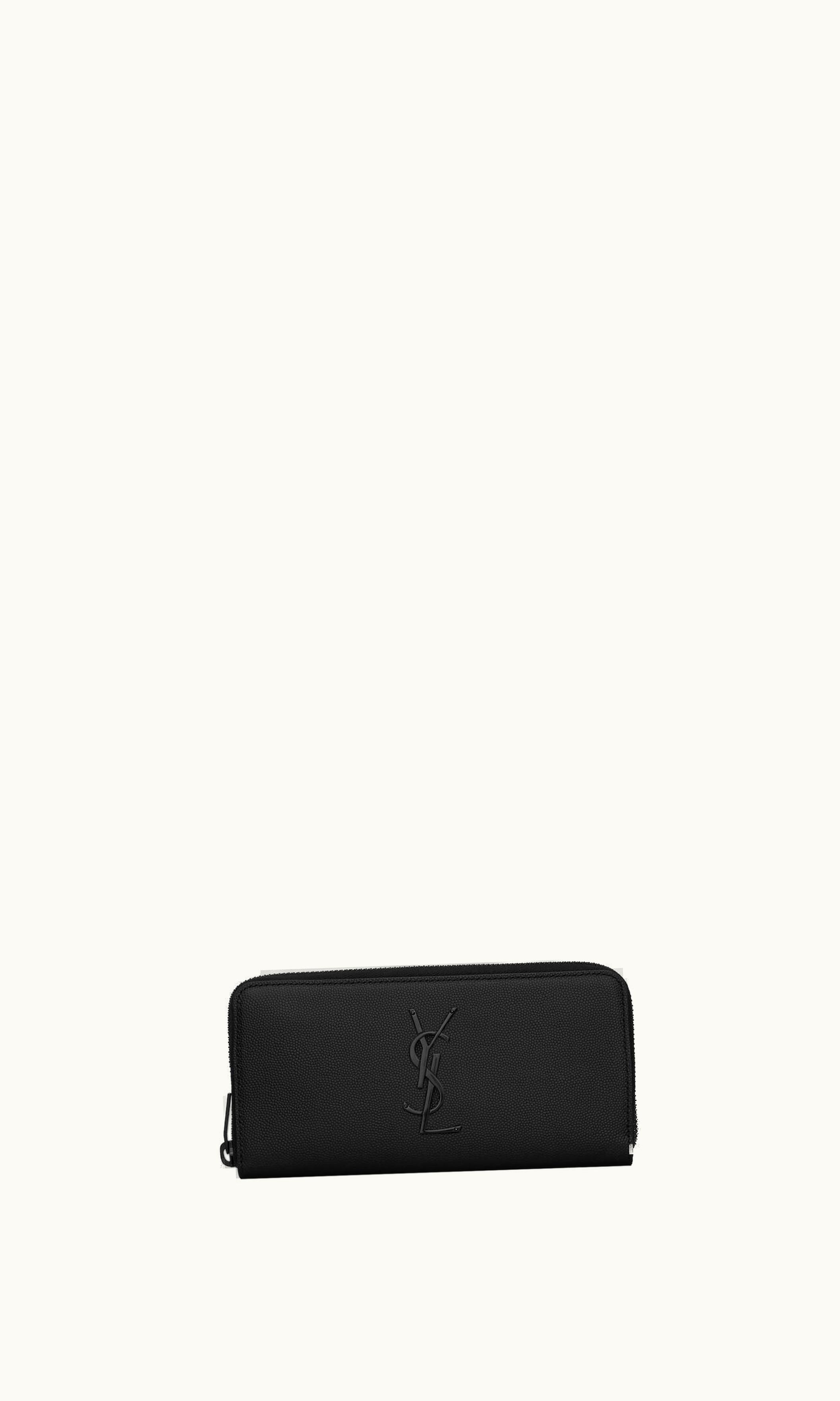 Saint Laurent Saint Laurent Cassandre Zip-Around Wallet In Grain De Poudre Embossed Leather