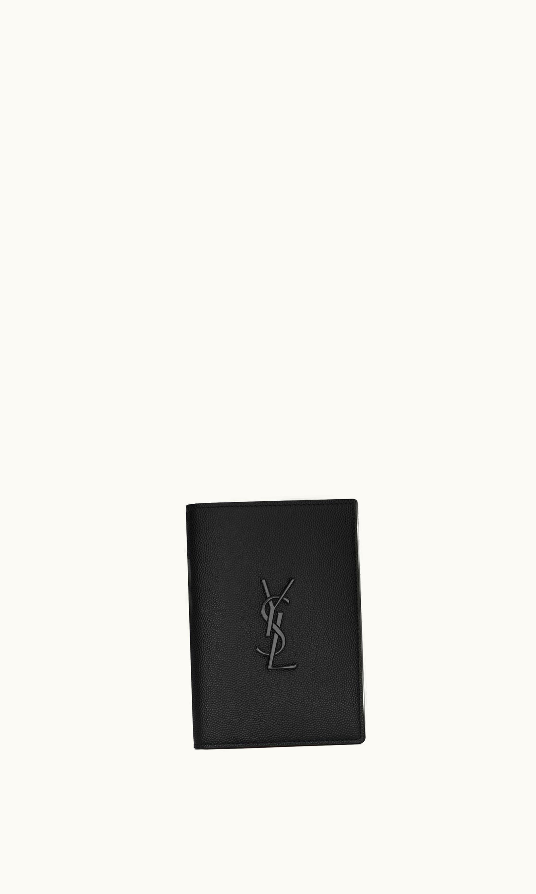 Saint Laurent Saint Laurent Cassandre Passport Case In Grain De Poudre Embossed Leather