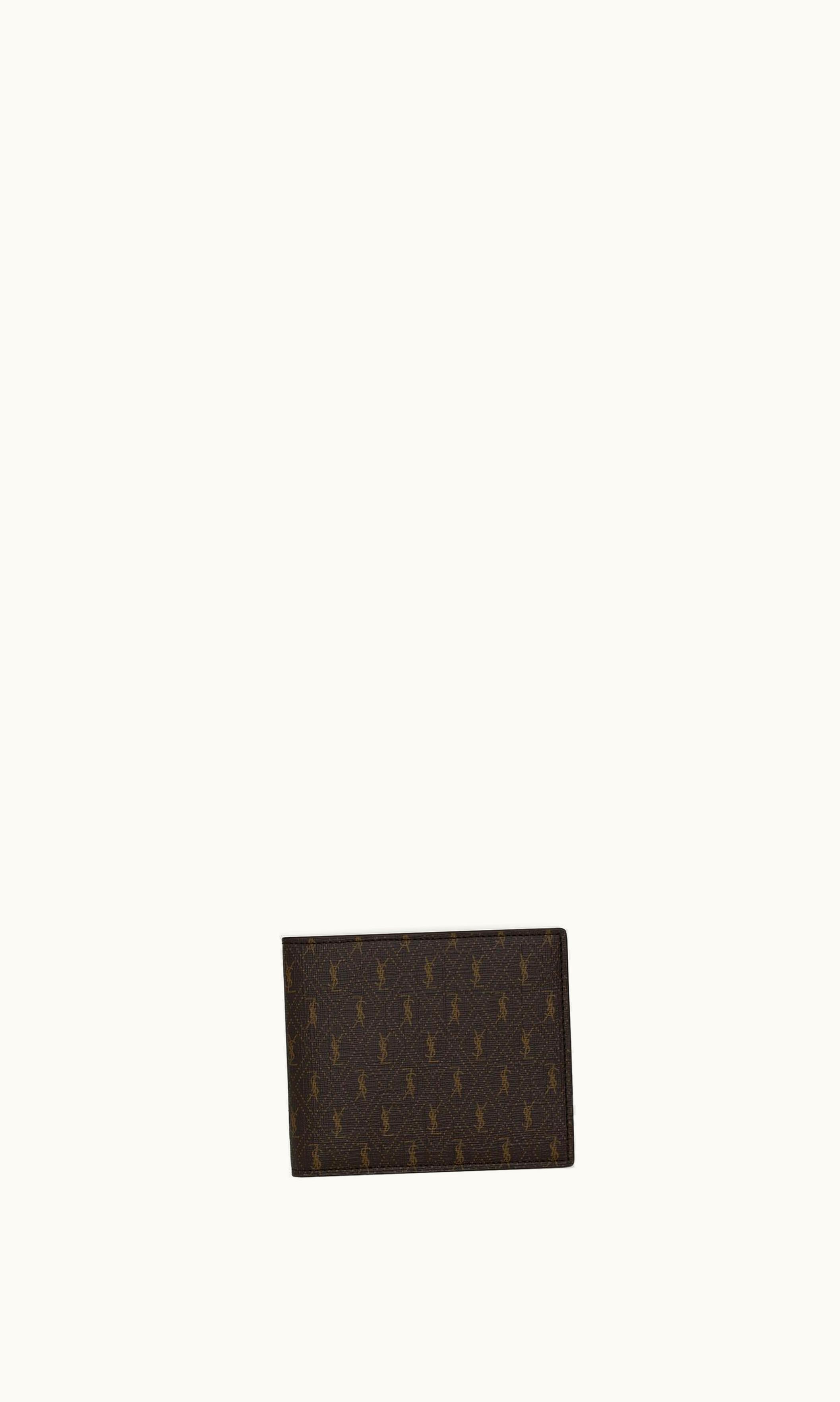 Saint Laurent Saint Laurent Le Monogramme East/West Wallet In Cassandre Canvas And Smooth Leather