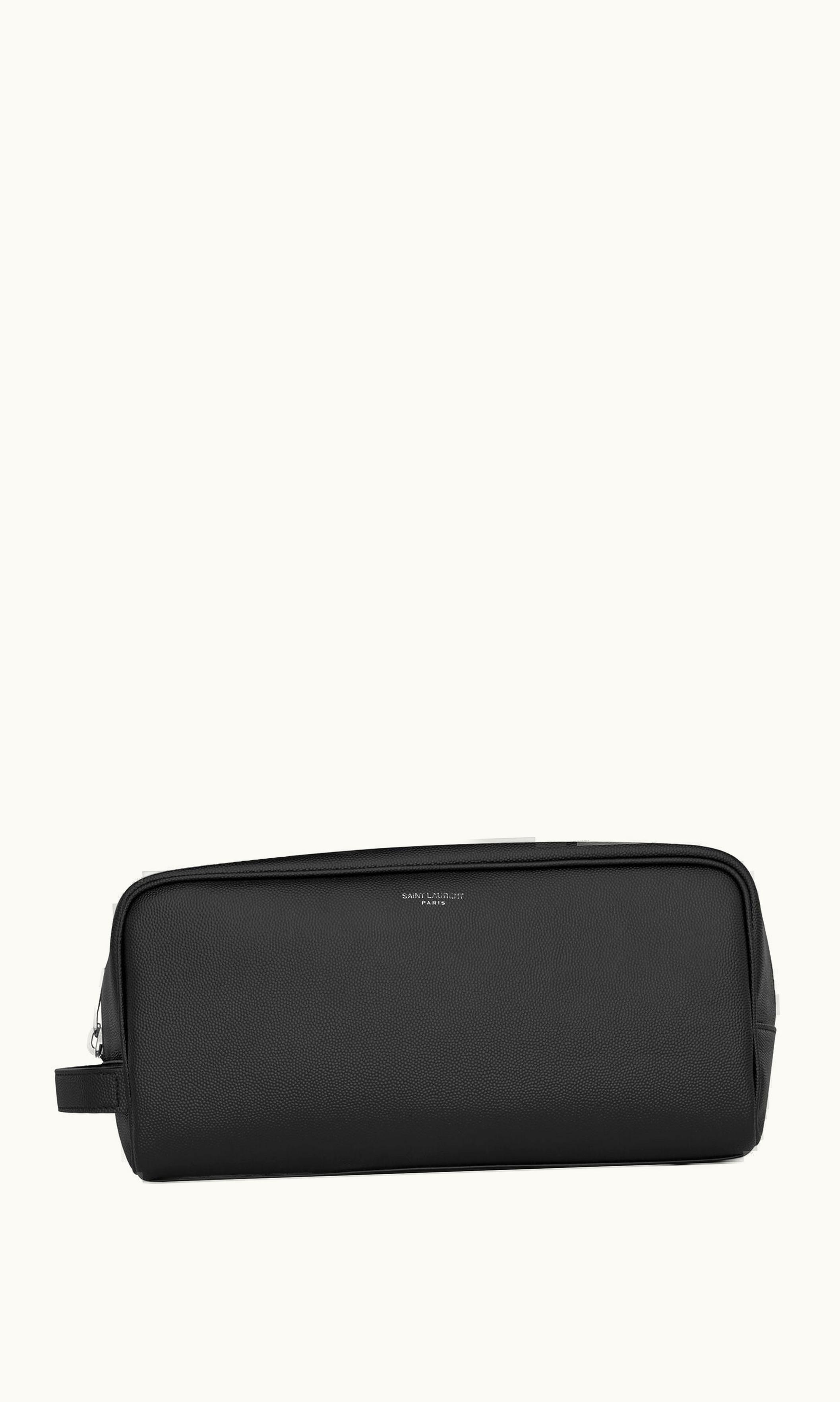 Saint Laurent Saint Laurent Paris Grooming Case In Grain De Poudre Embossed Leather
