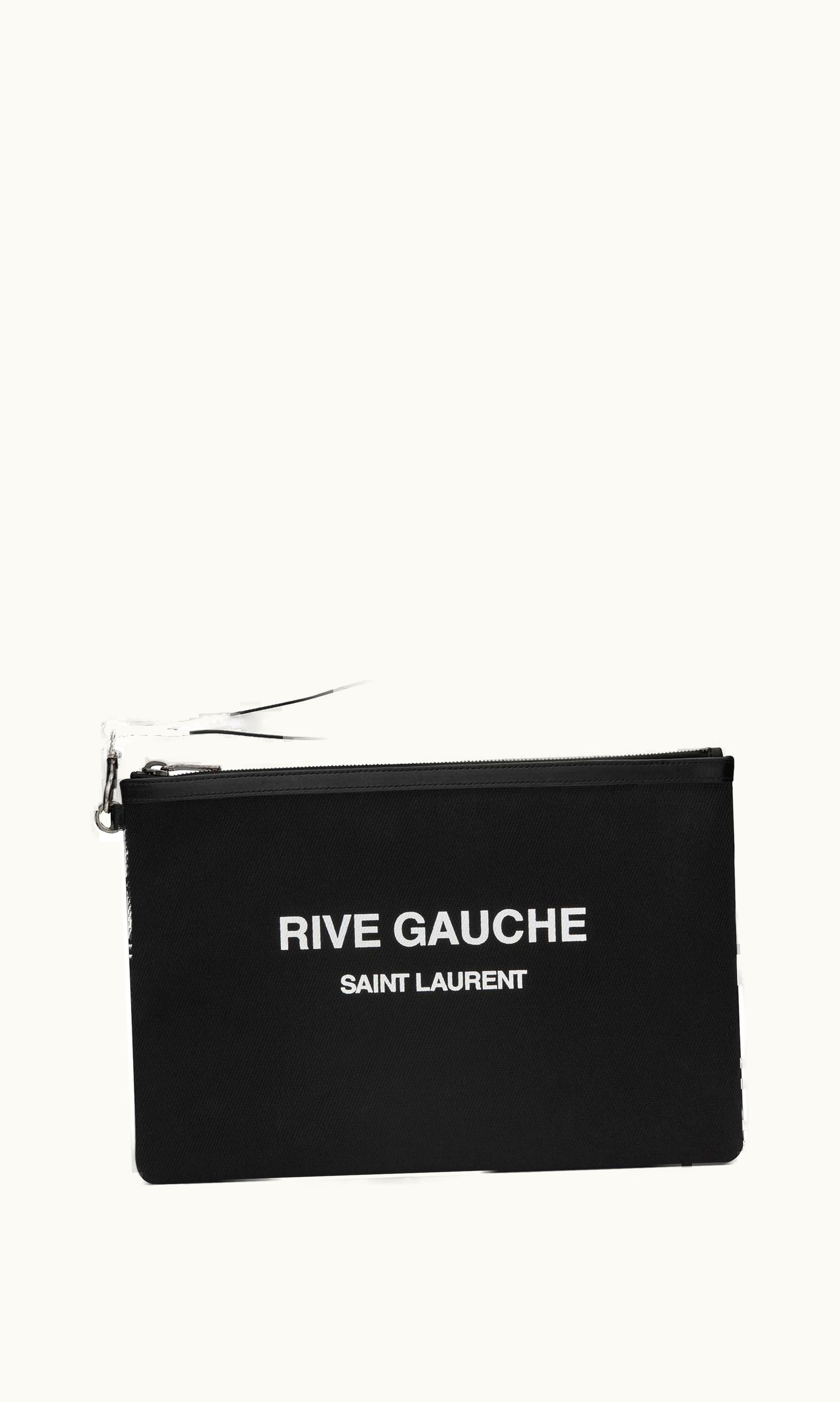 Saint Laurent Saint Laurent Rive Gauche Zippered Pouch In Bias Canvas UZ0159913
