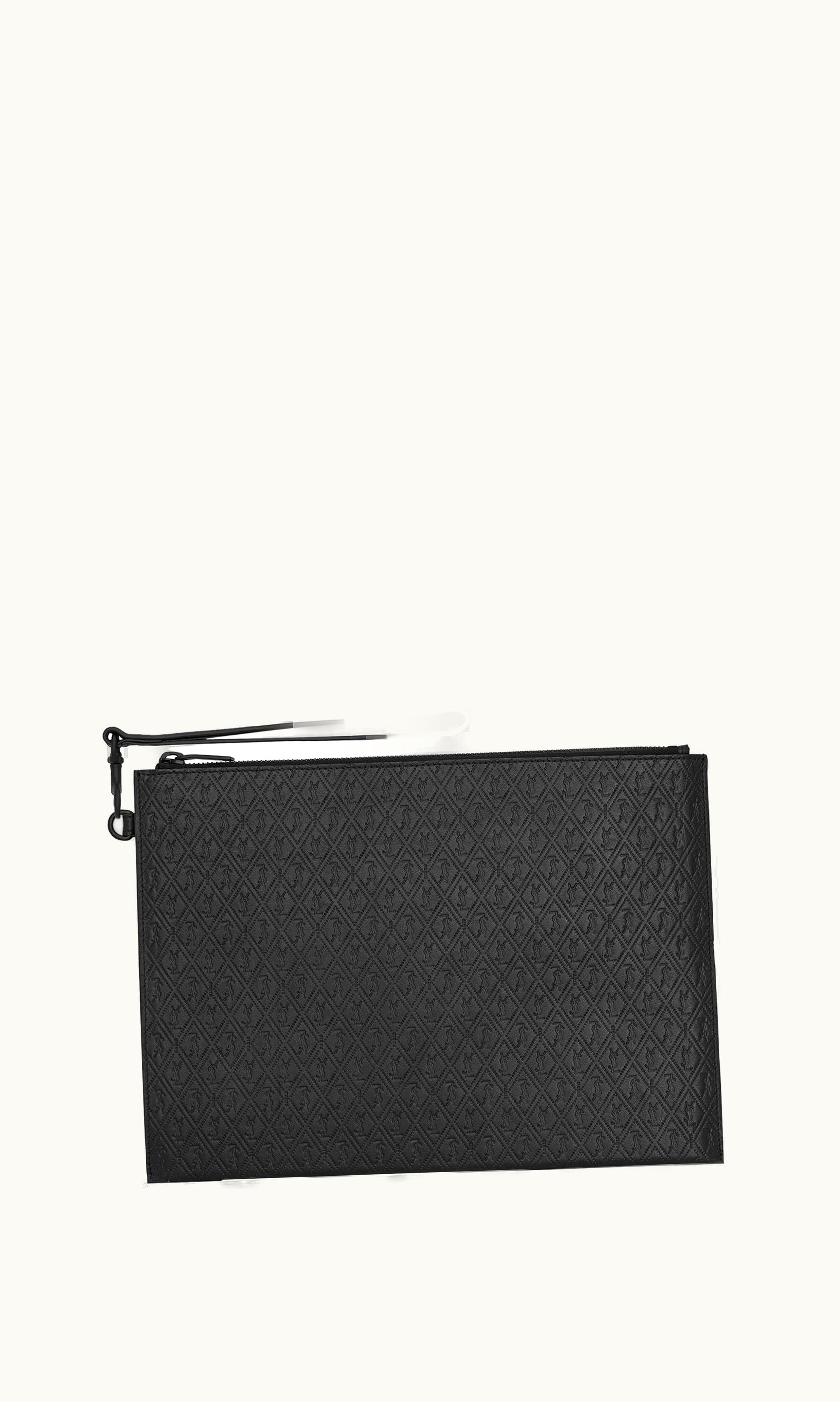 Saint Laurent Saint Laurent Le Monogramme Zipped Tablet Holder In Cassandre Embossed Smooth Leather