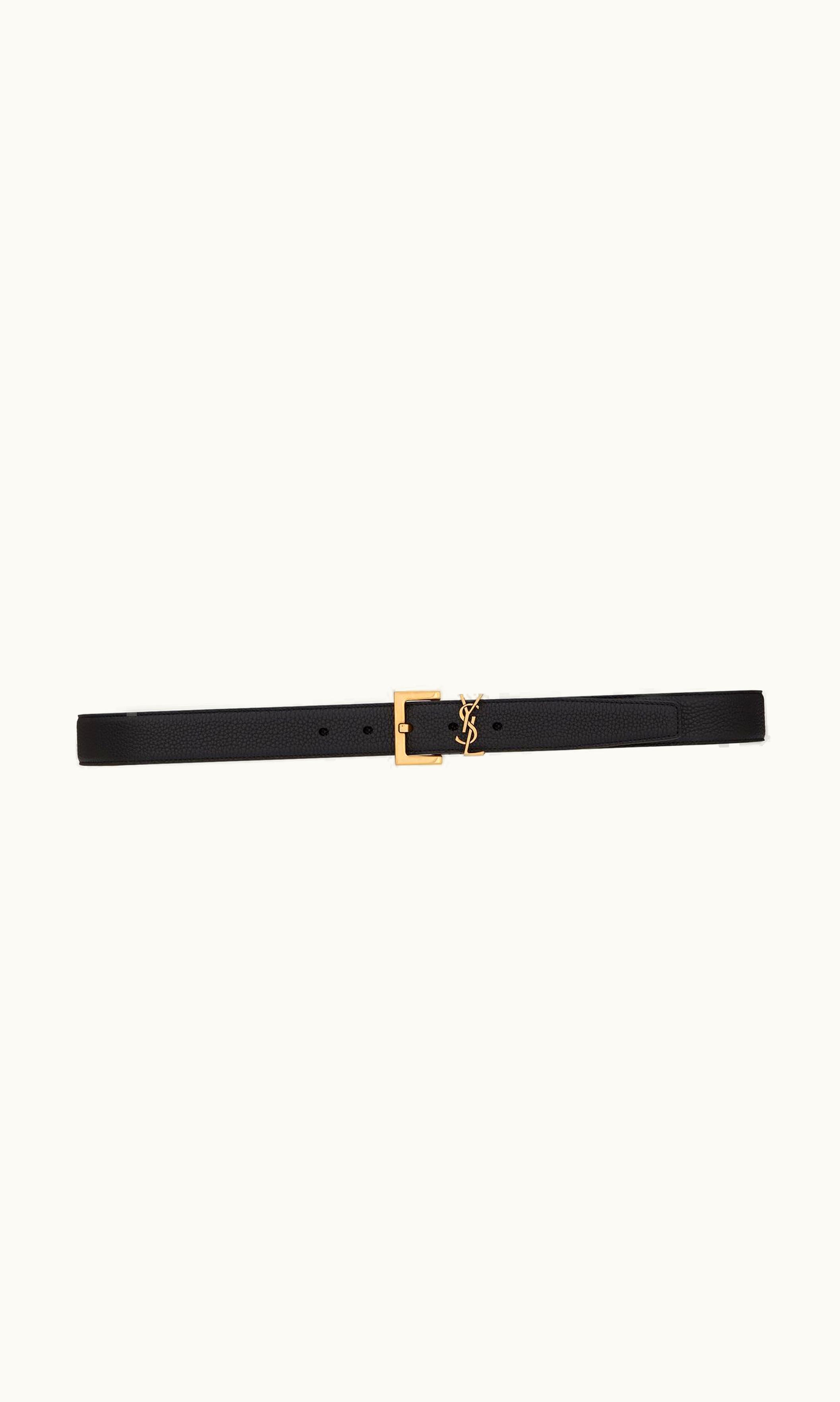 Saint Laurent Saint Laurent Cassandre Belt With Square Buckle In Grained Leather UZ0159942
