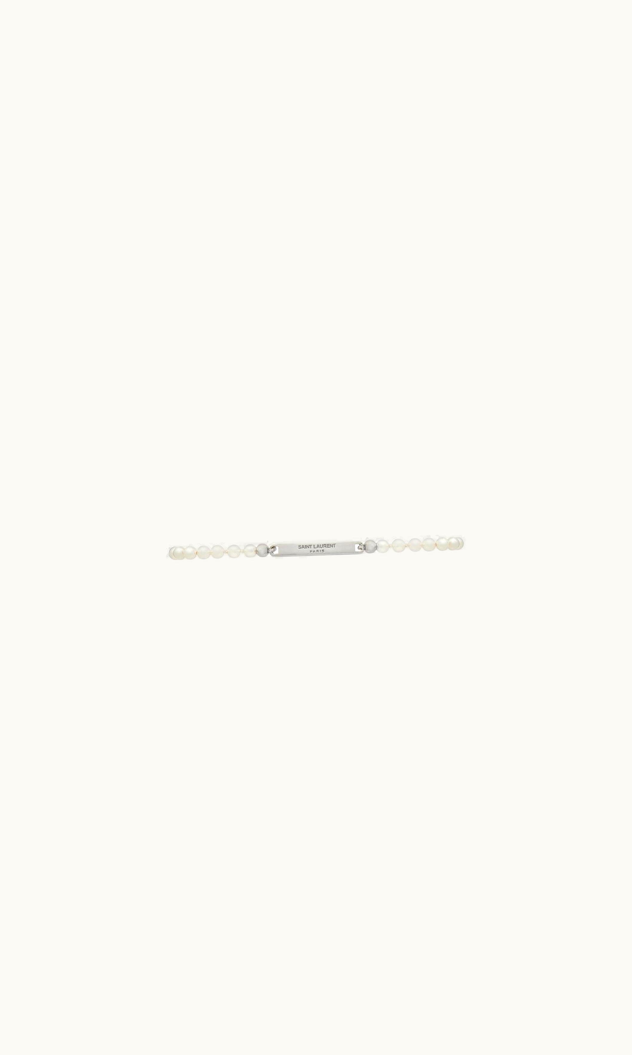 Saint Laurent Saint Laurent Pearl Id Tag Bracelet In Metal