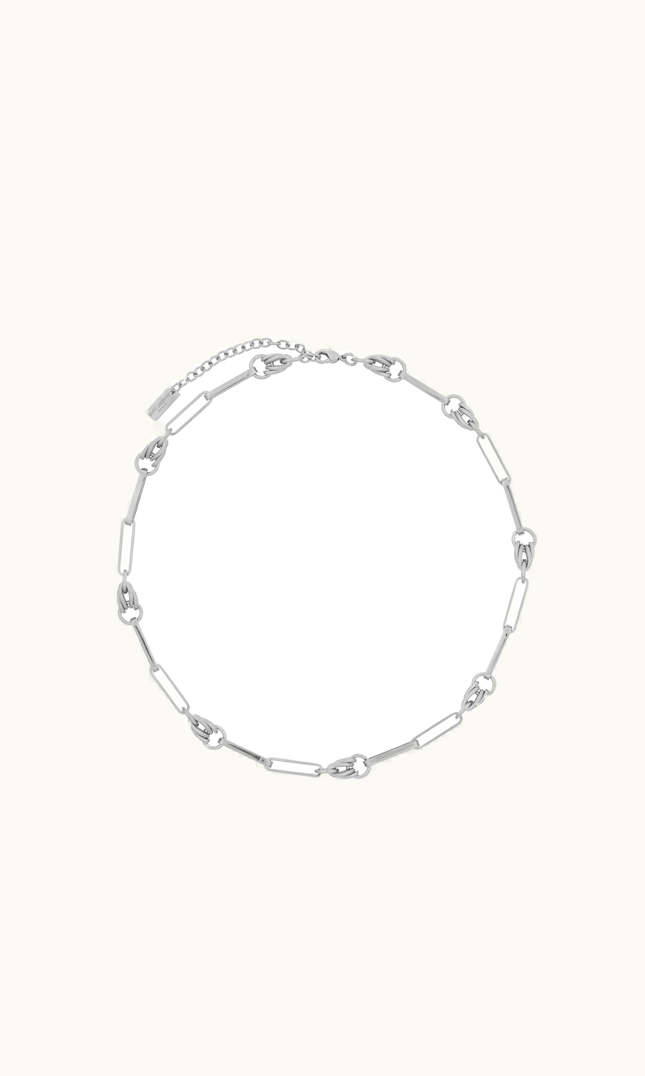 Saint Laurent Saint Laurent Vintage Rectangular Cable And Knot Links Necklace In Metal UZ0159962