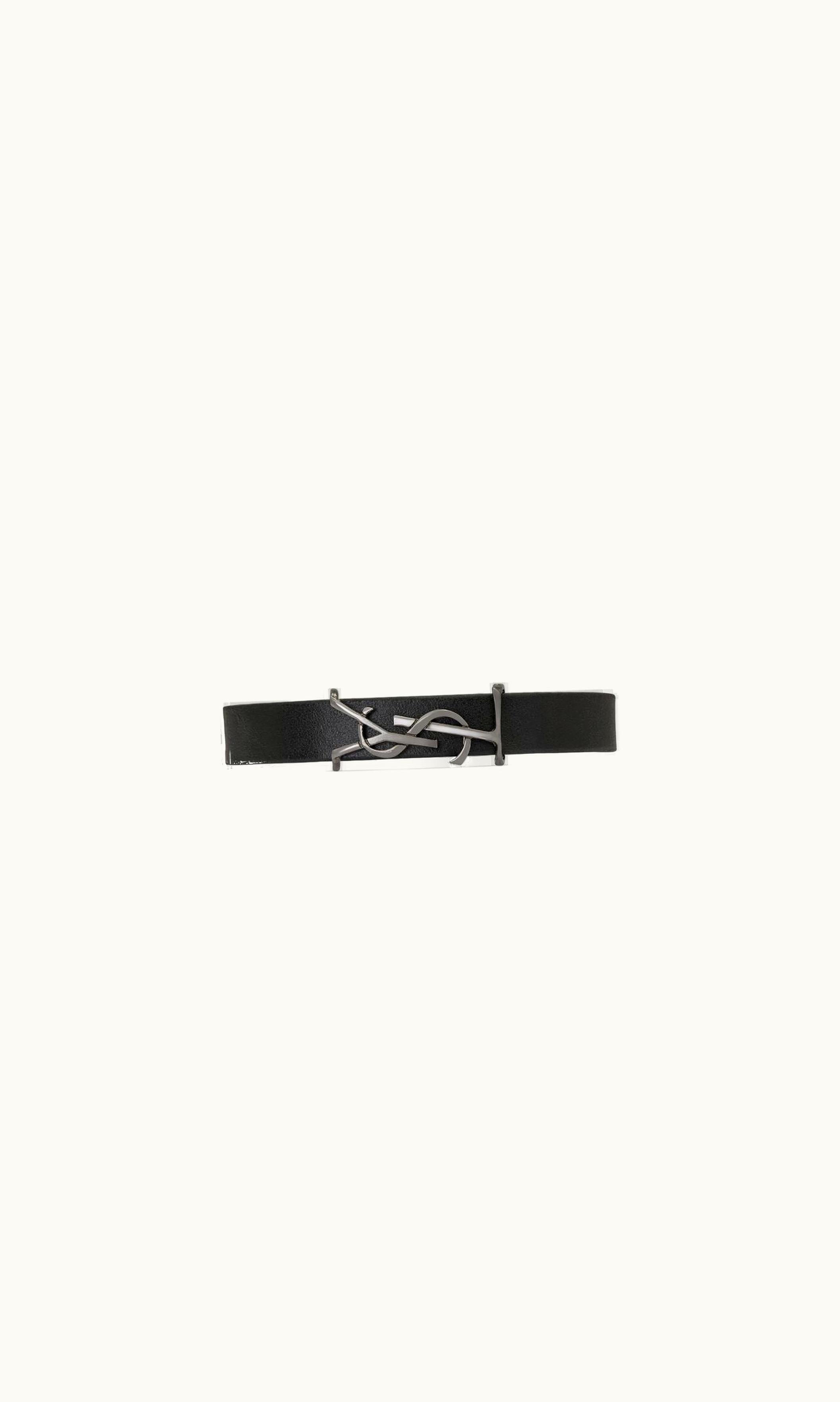 Saint Laurent Saint Laurent Opyum Bracelet In Smooth Leather And Metal UZ0159970