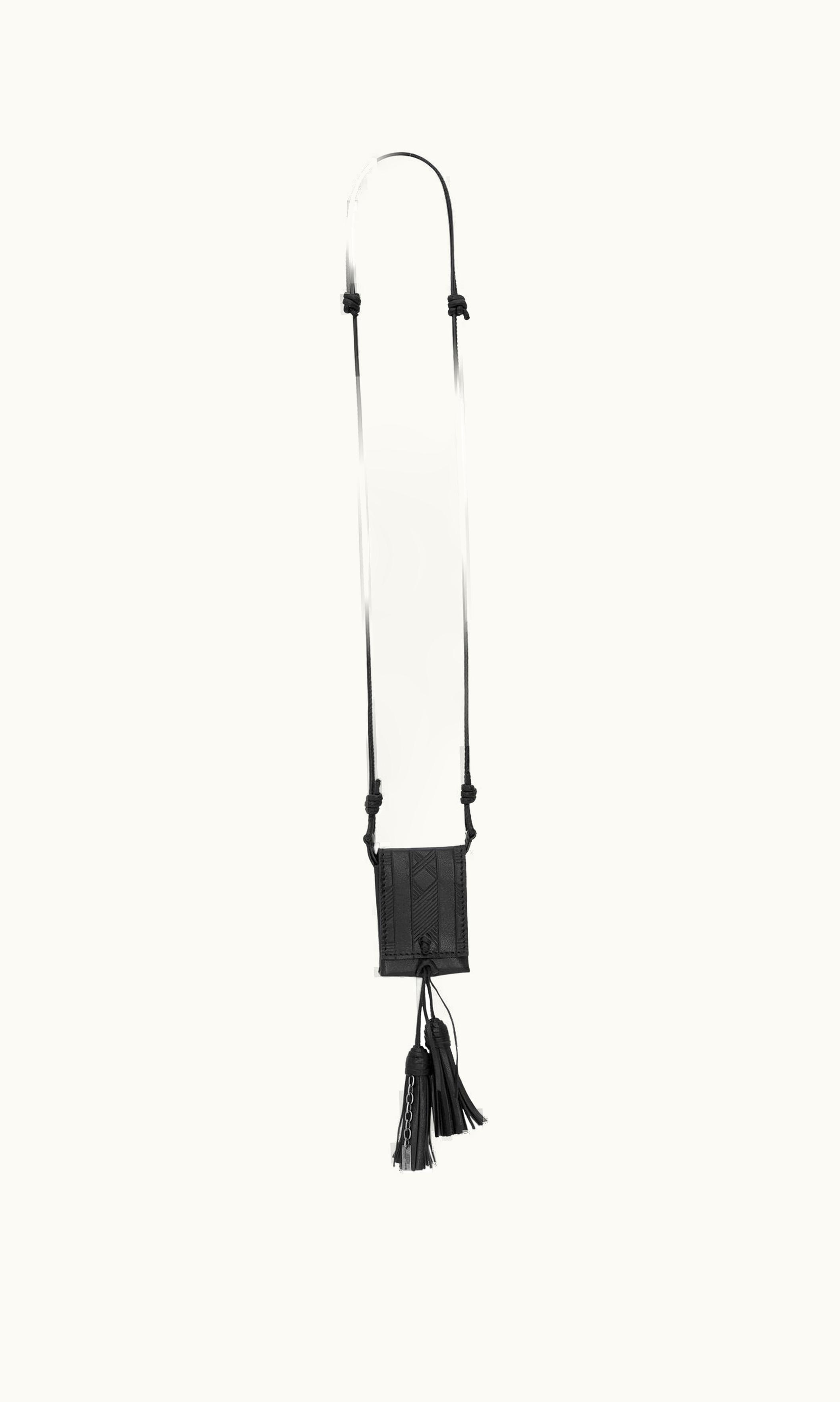Saint Laurent Saint Laurent Long Tassel Bag Necklace In Vegetable-Tanned Leather And Metal