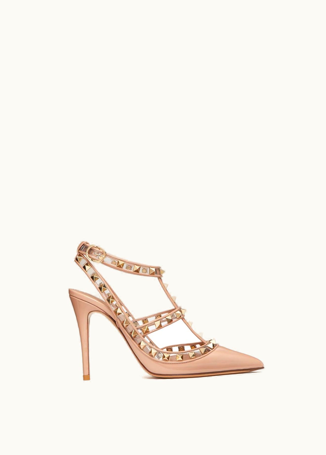 Valentino Valentino Rockstud Pumps In Patent Leather And Polymeric Material With Straps 100mm UZ0160018