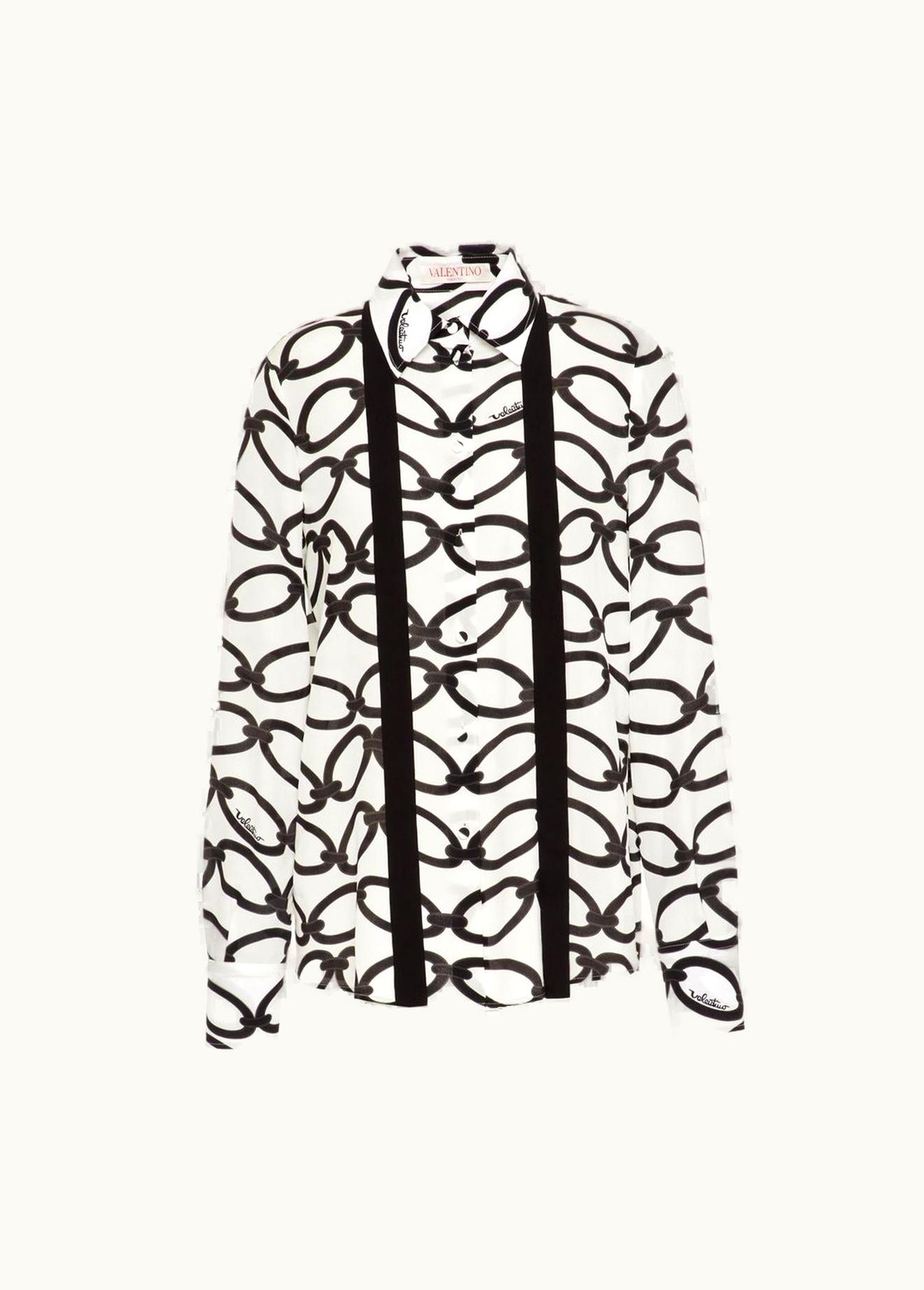 Valentino Valentino Chain 1967 Crepe De Chine Shirt