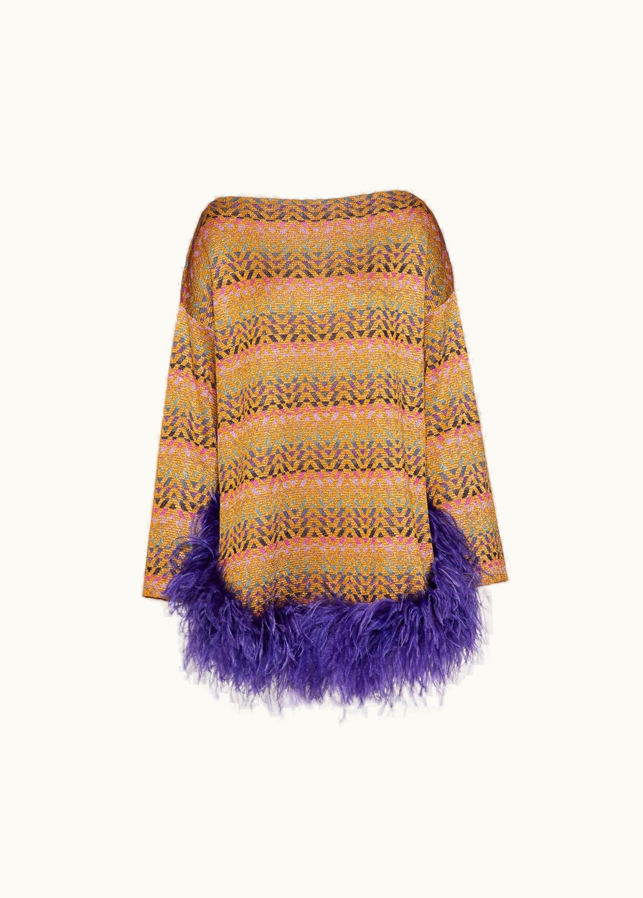 Valentino Valentino Optical Valentino Lurex Jacquard Jumper With Feathers