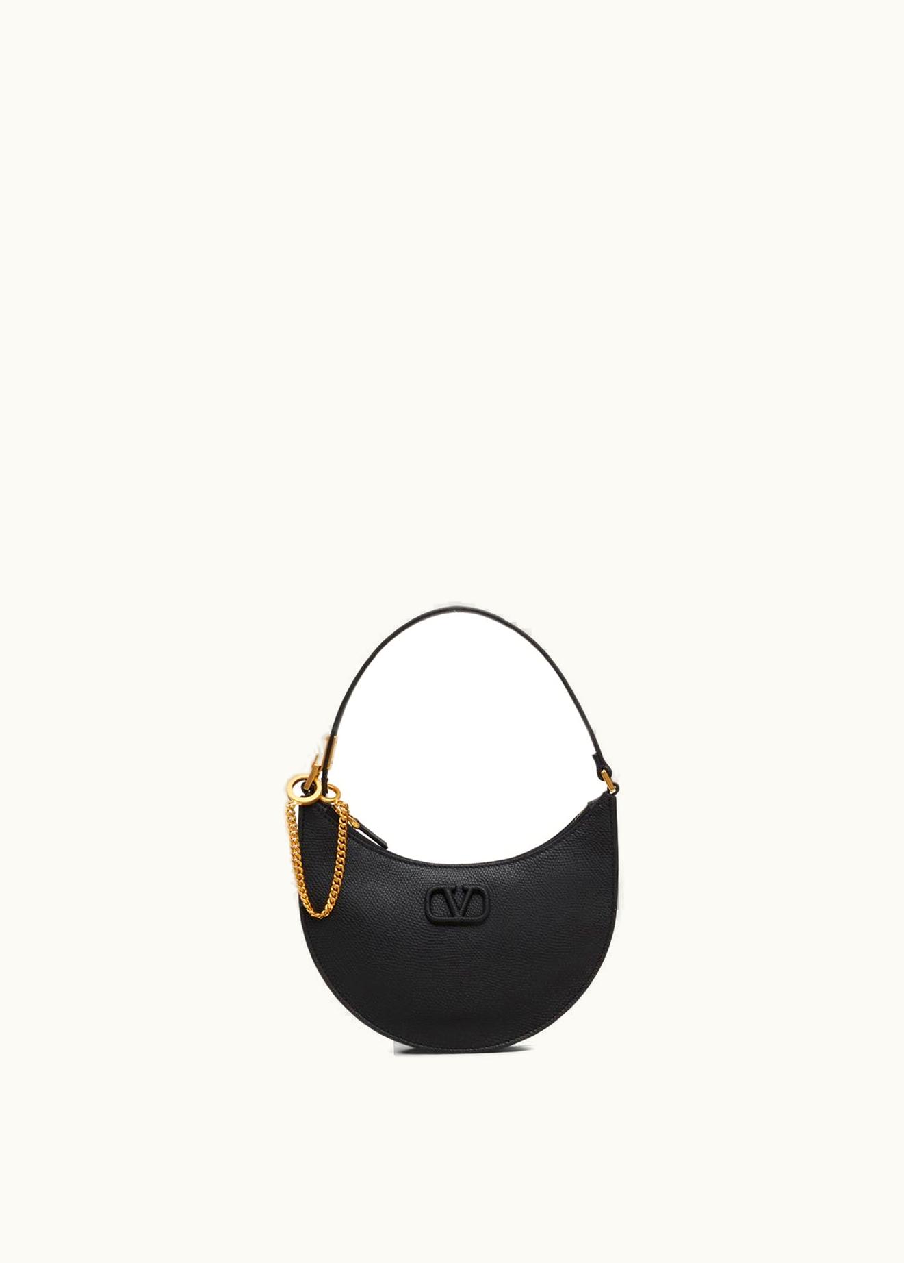 Valentino Valentino Mini Vlogo Signature Grainy Calfskin Hobo Bag UZ0160428