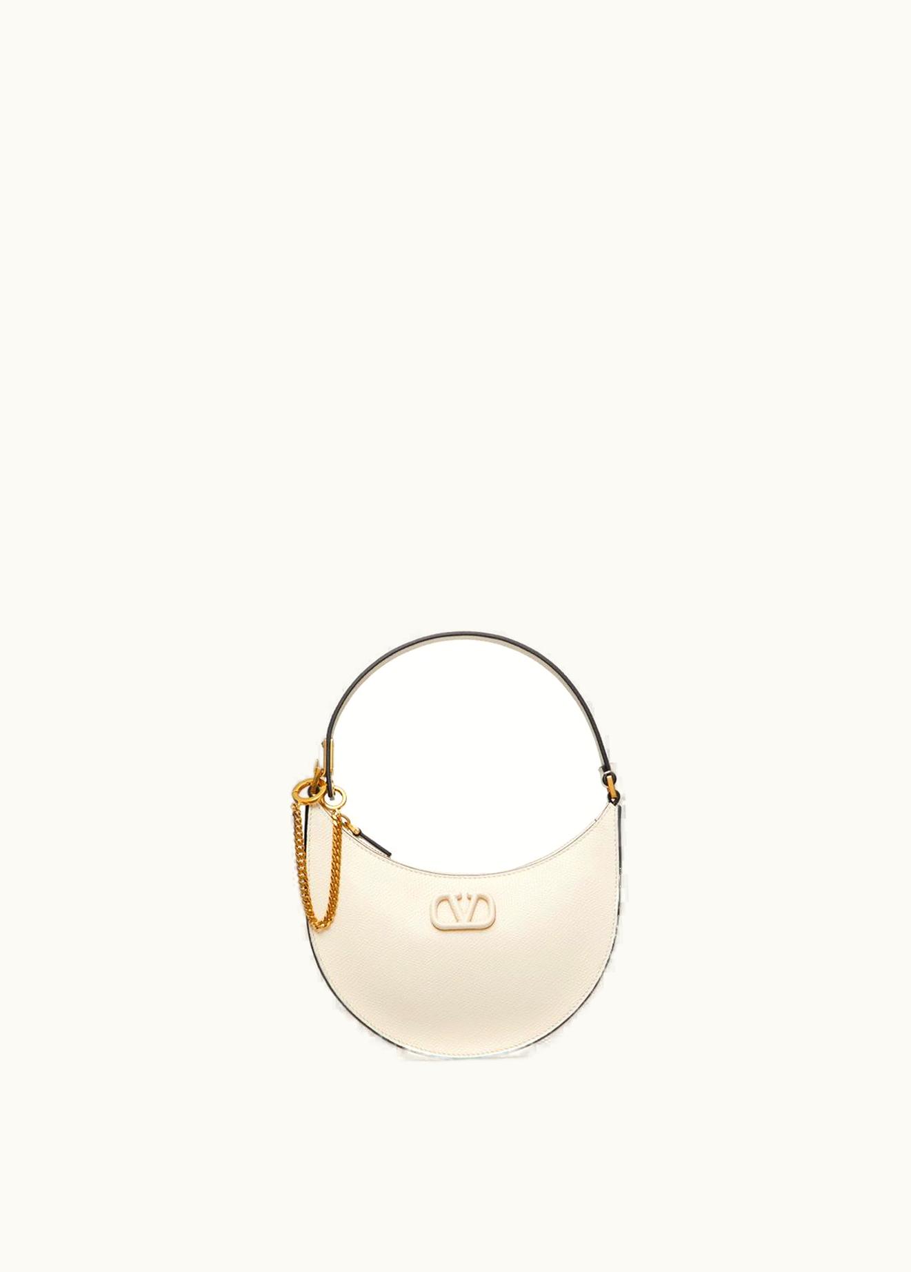Valentino Valentino Mini Vlogo Signature Grainy Calfskin Hobo Bag UZ0160429