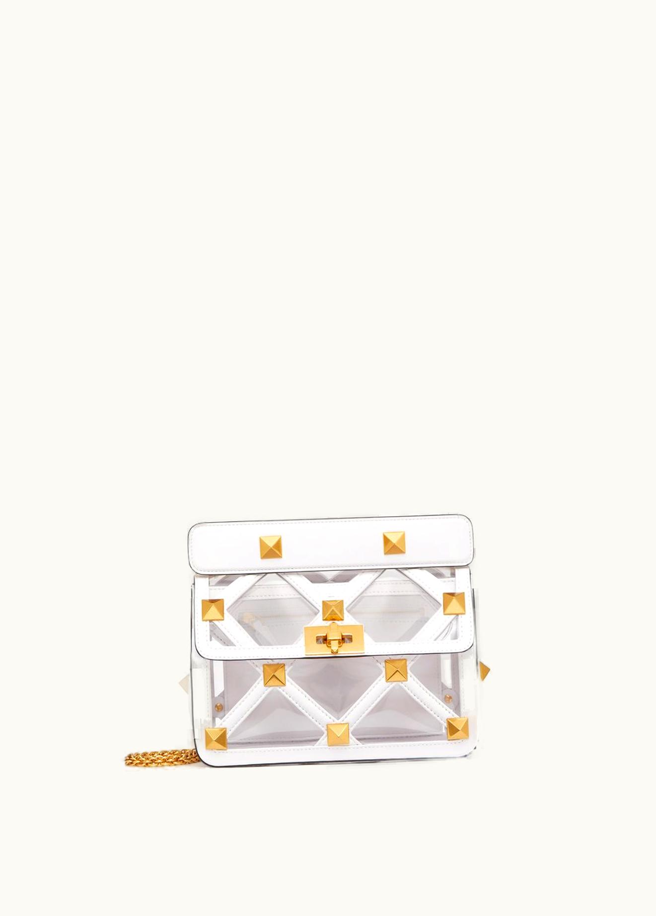 Valentino Valentino Medium Bag With Roman Stud Chain In Polymer Material UZ0160446