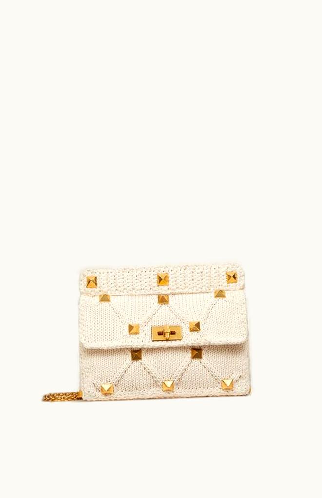 Valentino Valentino Large Roman Stud Knitted Bag With Chain