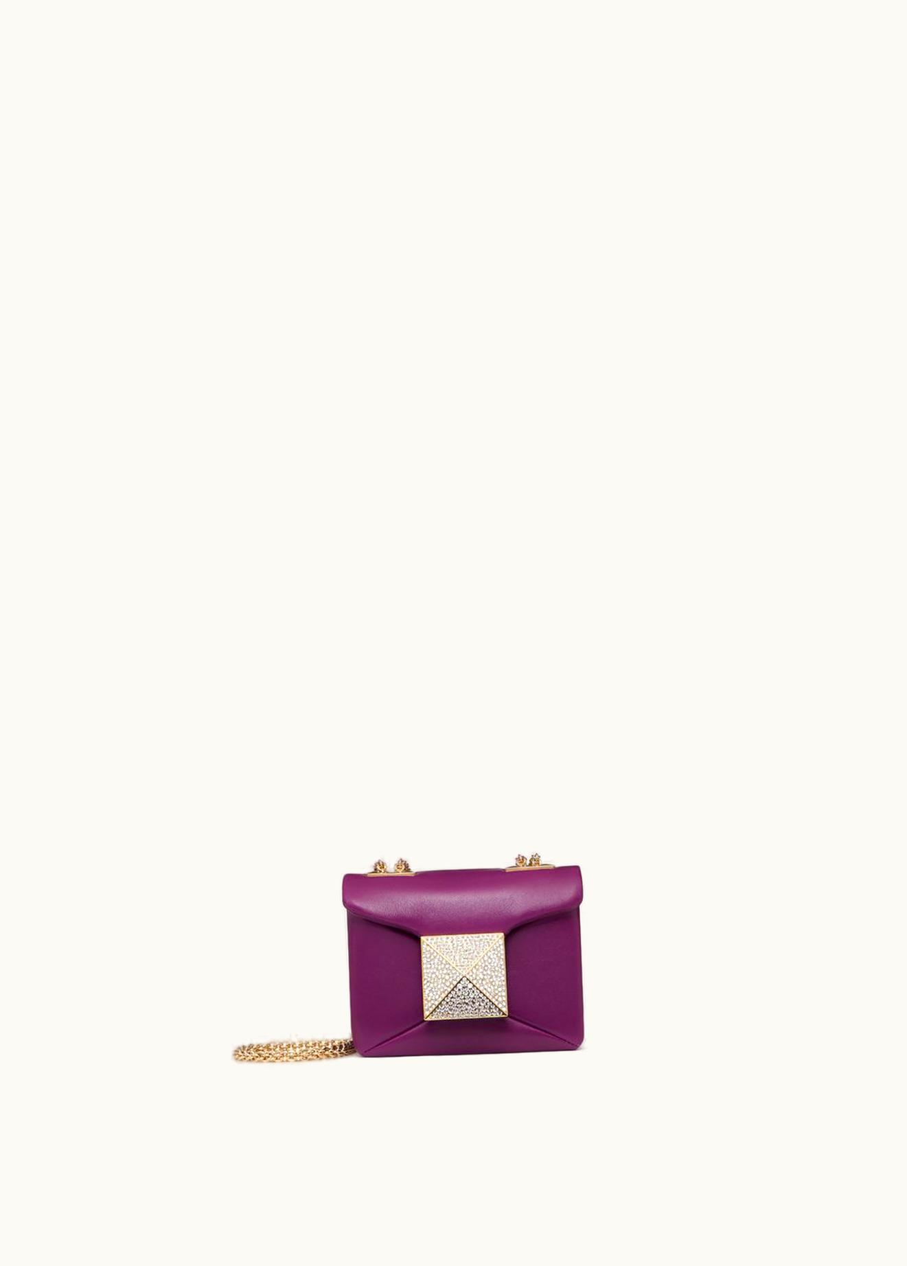 Valentino Valentino Micro One Stud Nappa And Crystal Stud Handbag UZ0160499