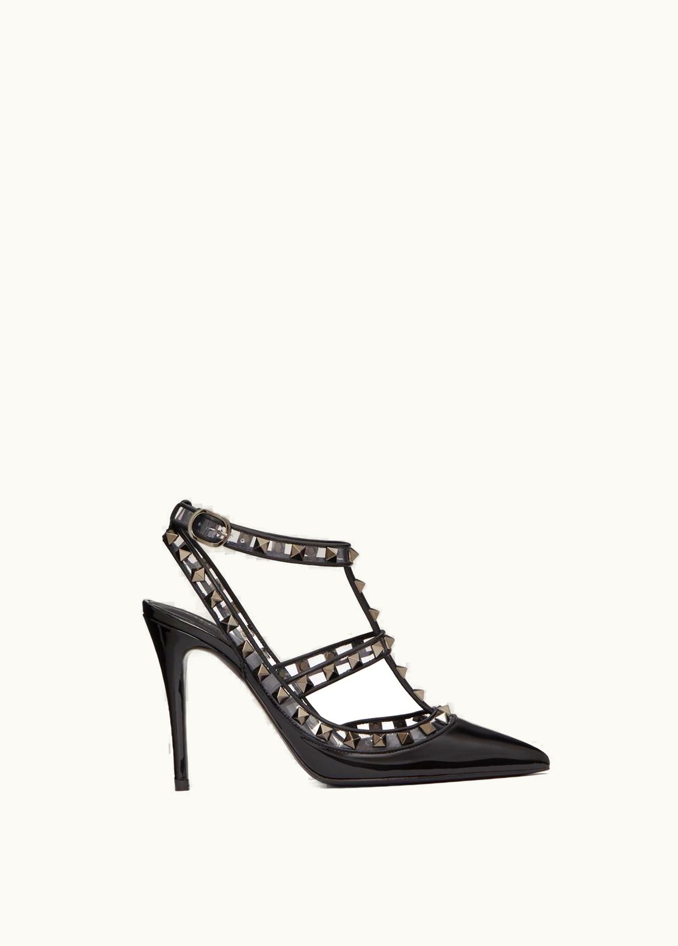 Valentino Valentino Rockstud Pumps In Patent Leather And Polymeric Material With Straps 100mm UZ0160524