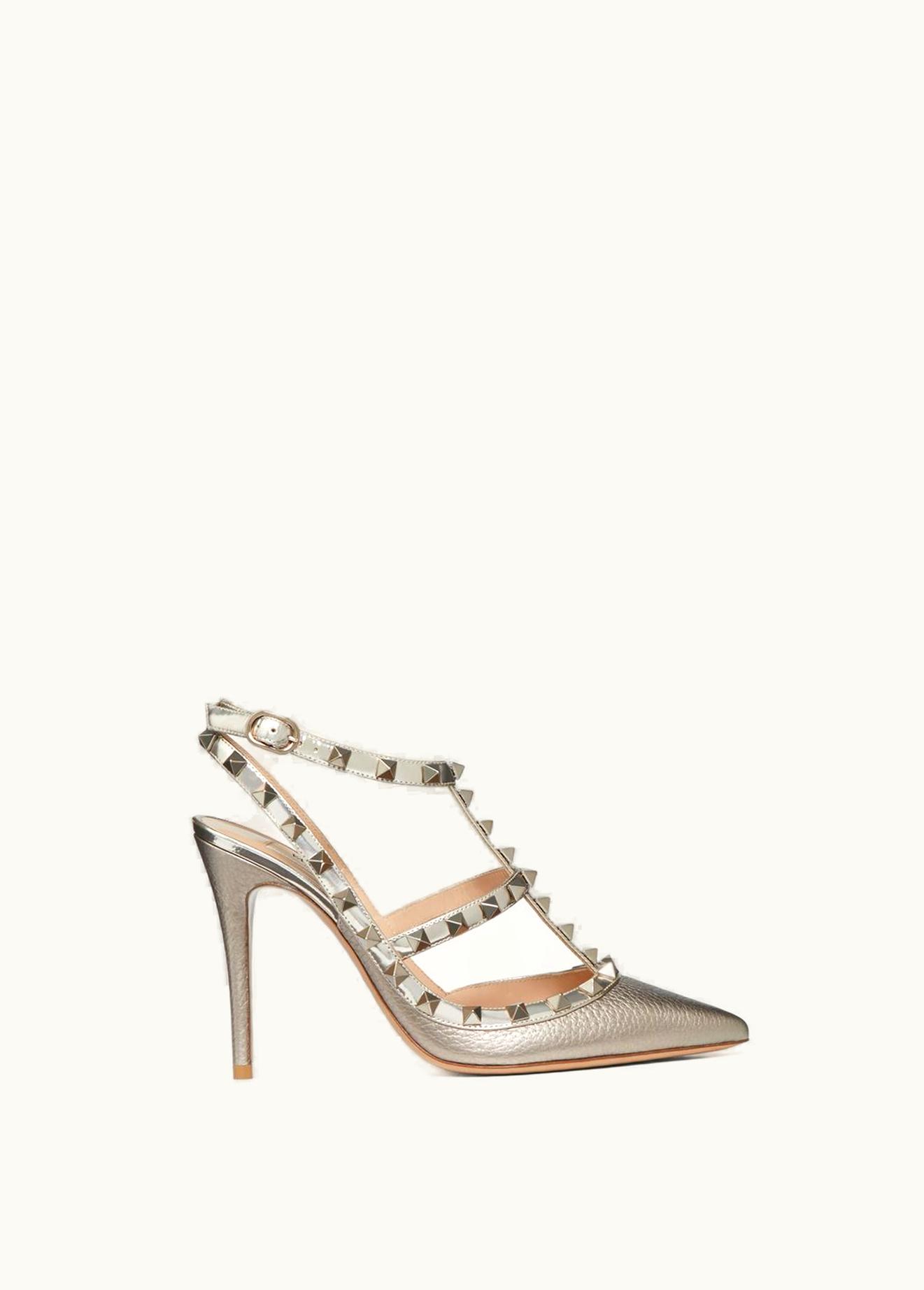 Valentino Valentino Rockstud Metallic Ankle Strap Pump 100 Mm