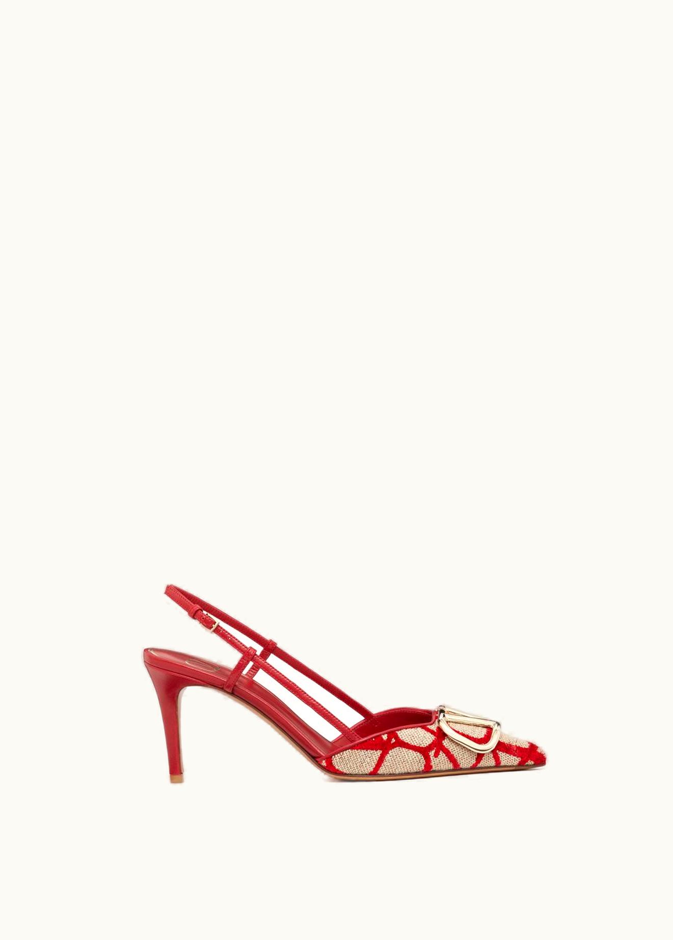 Valentino Valentino Vlogo Signature Slingback Pump In Toile Iconographe 80mm UZ0160551