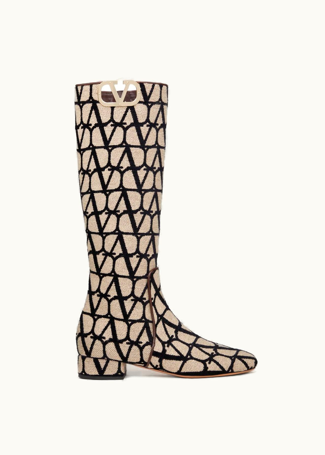 Valentino Valentino Vlogo Type Boot In Toile Iconographe 30mm UZ0160559