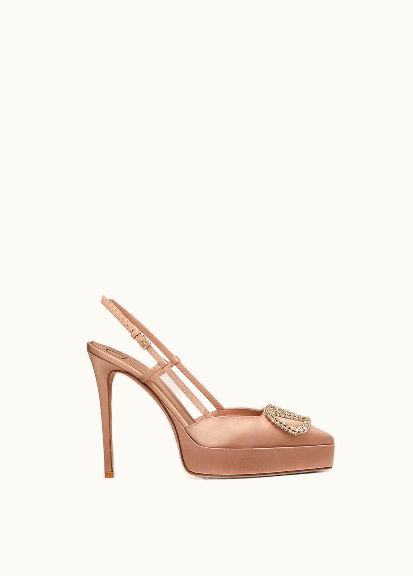 Valentino Valentino Vlogo Signature Satin Slingback Platform Pump 120mm UZ0160604