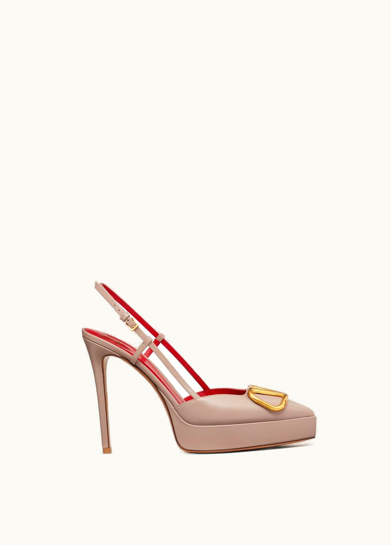 Valentino Valentino Vlogo Signature Calfskin Slingback Platform Pump 120mm UZ0160606