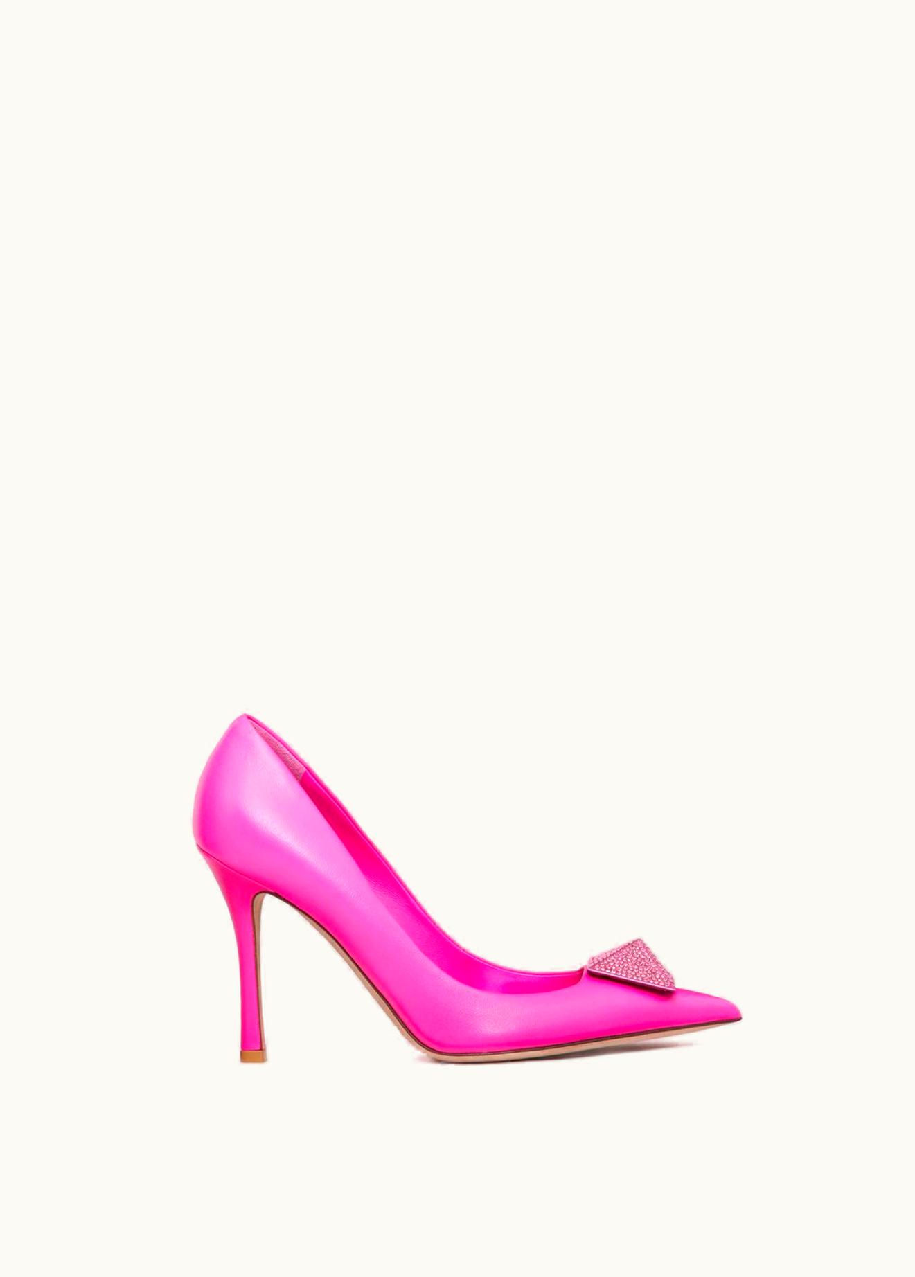 Valentino Valentino One Stud Nappa Leather Pump With Crystals 100mm UZ0160621