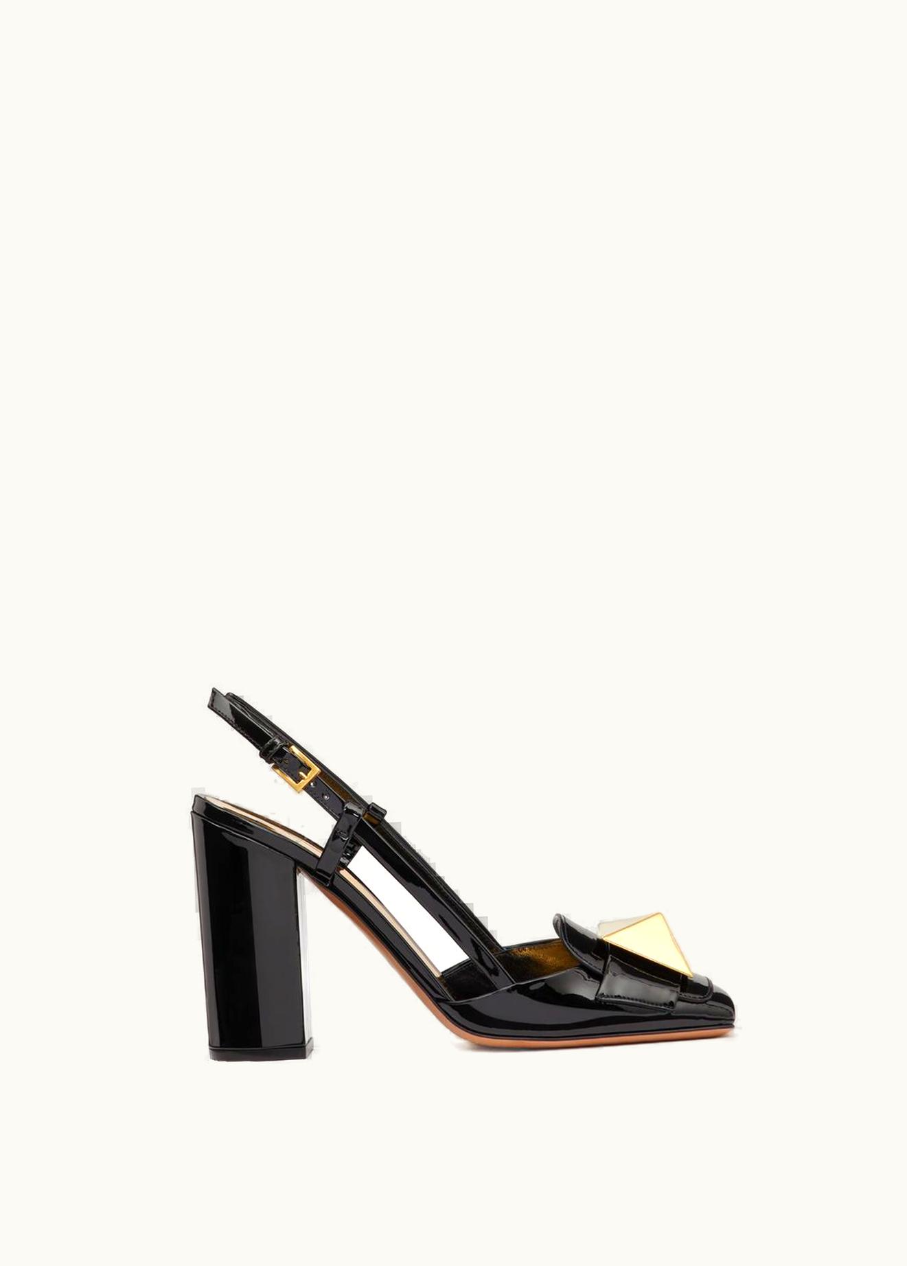 Valentino Valentino One Stud Patent Leather Slingback Pump 100mm UZ0160635